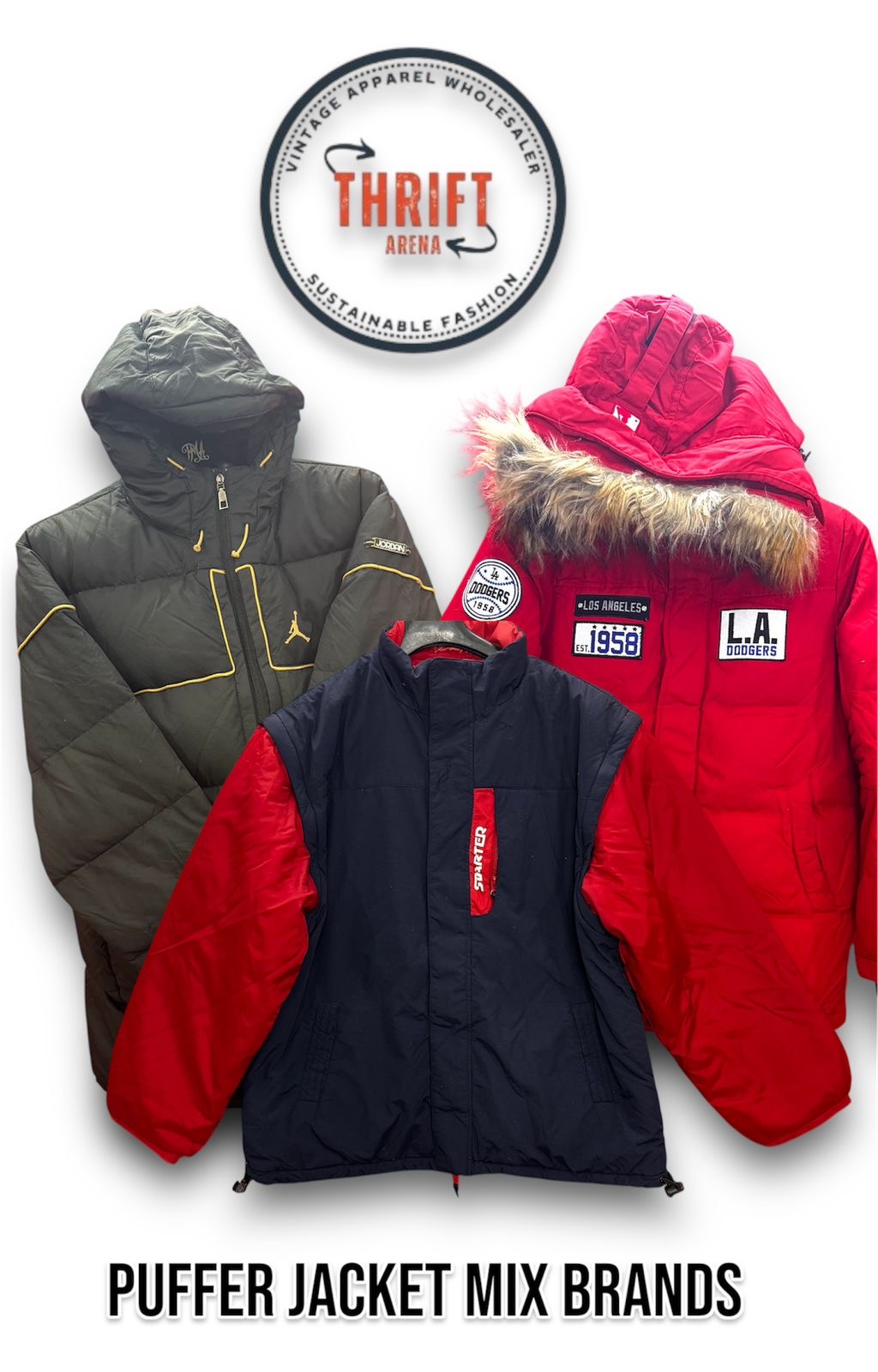 #VV478 Vestes Puffer Starter/NBA/MLB 8 pièces