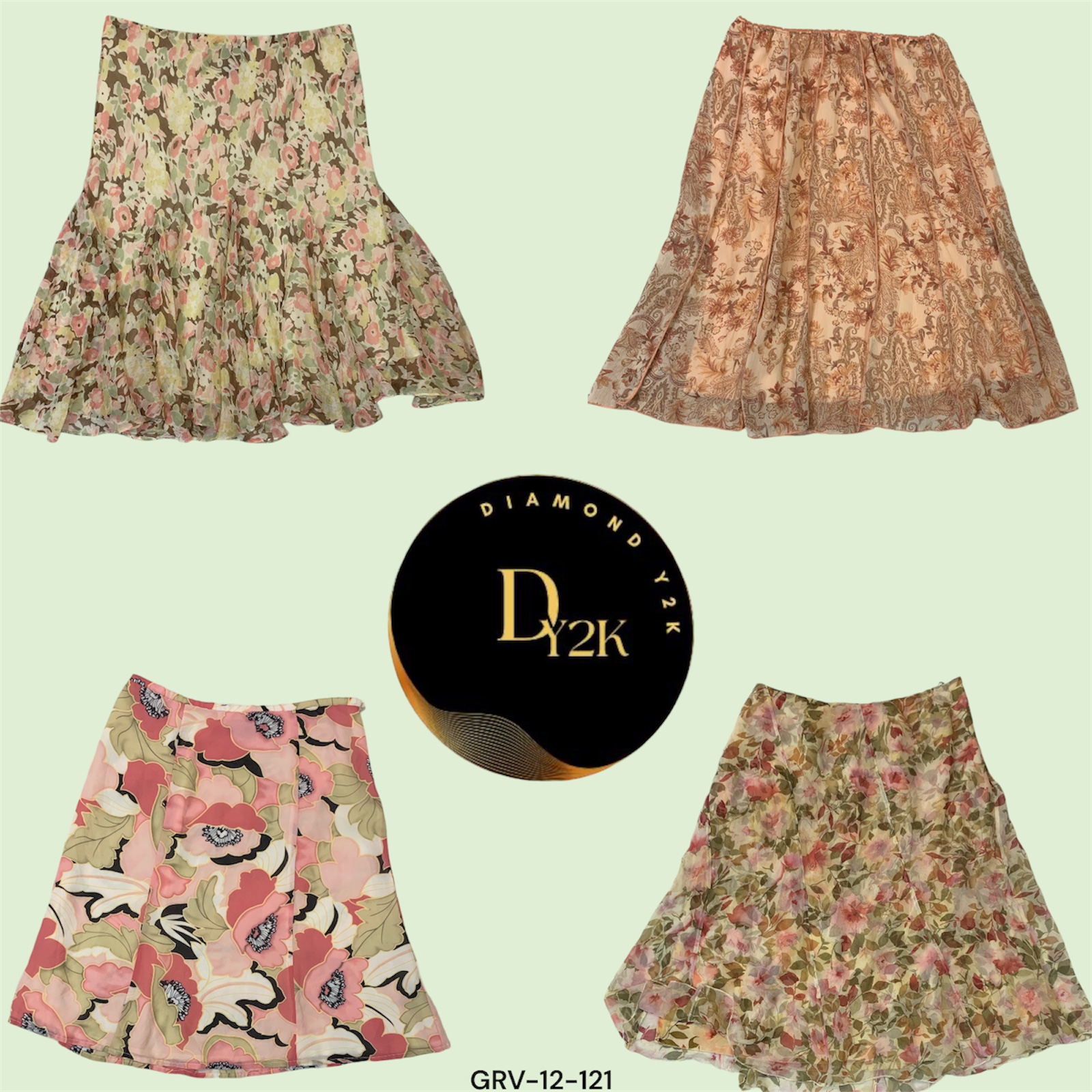 Floral Frenzy Y2K Skirts (GRV-12-121)