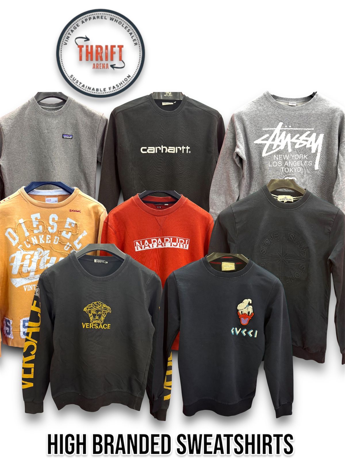 T504 Marken-Sweatshirts Carhartt/Versace/Gucci 25 Stück