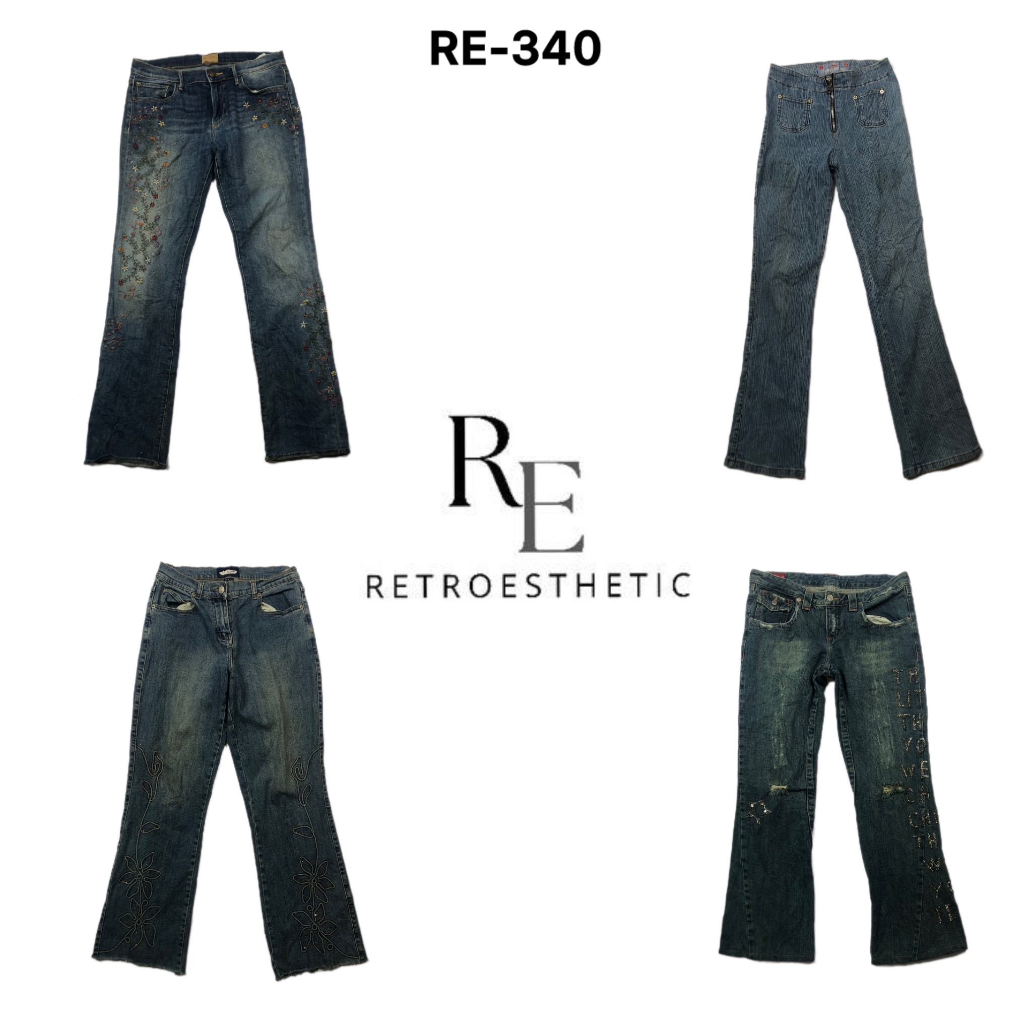 Y2K Einzigartige Flared Jeans (RE-340)