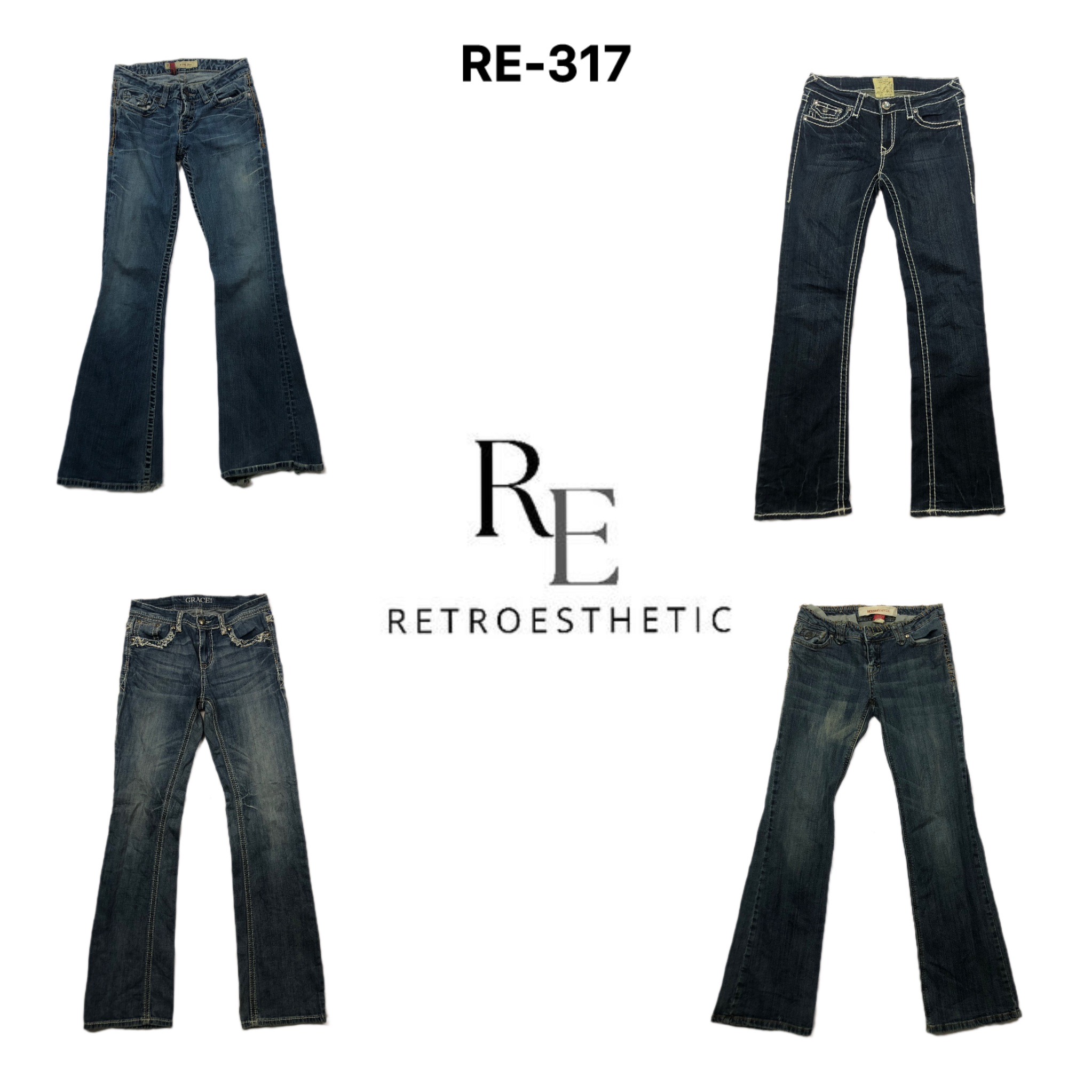 Y2K IT Girl Einzigartige Denim Jeans (RE-317)