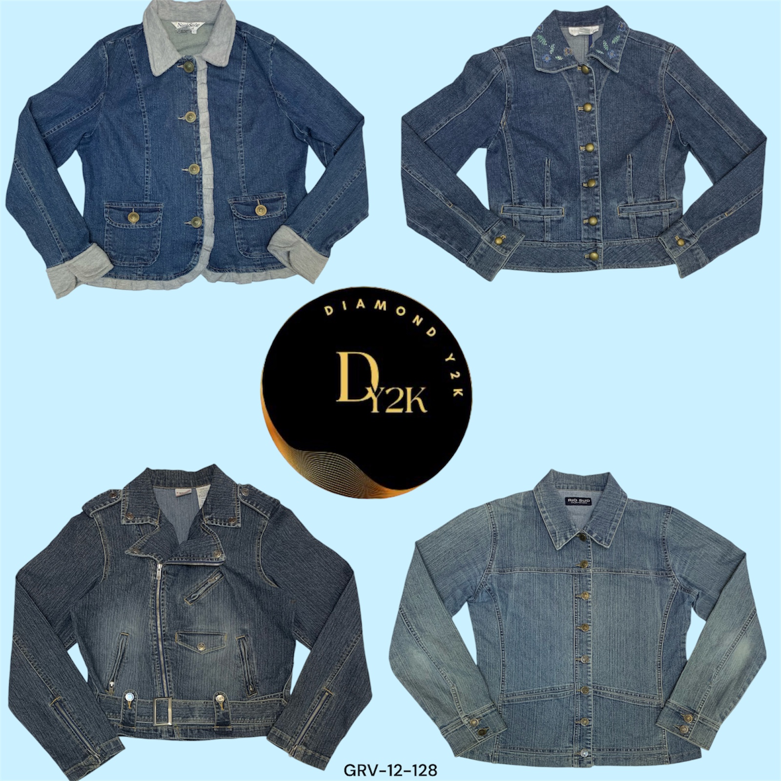 Vestes en denim Y2K authentiques – Style avec un edge (GRV-12-128)