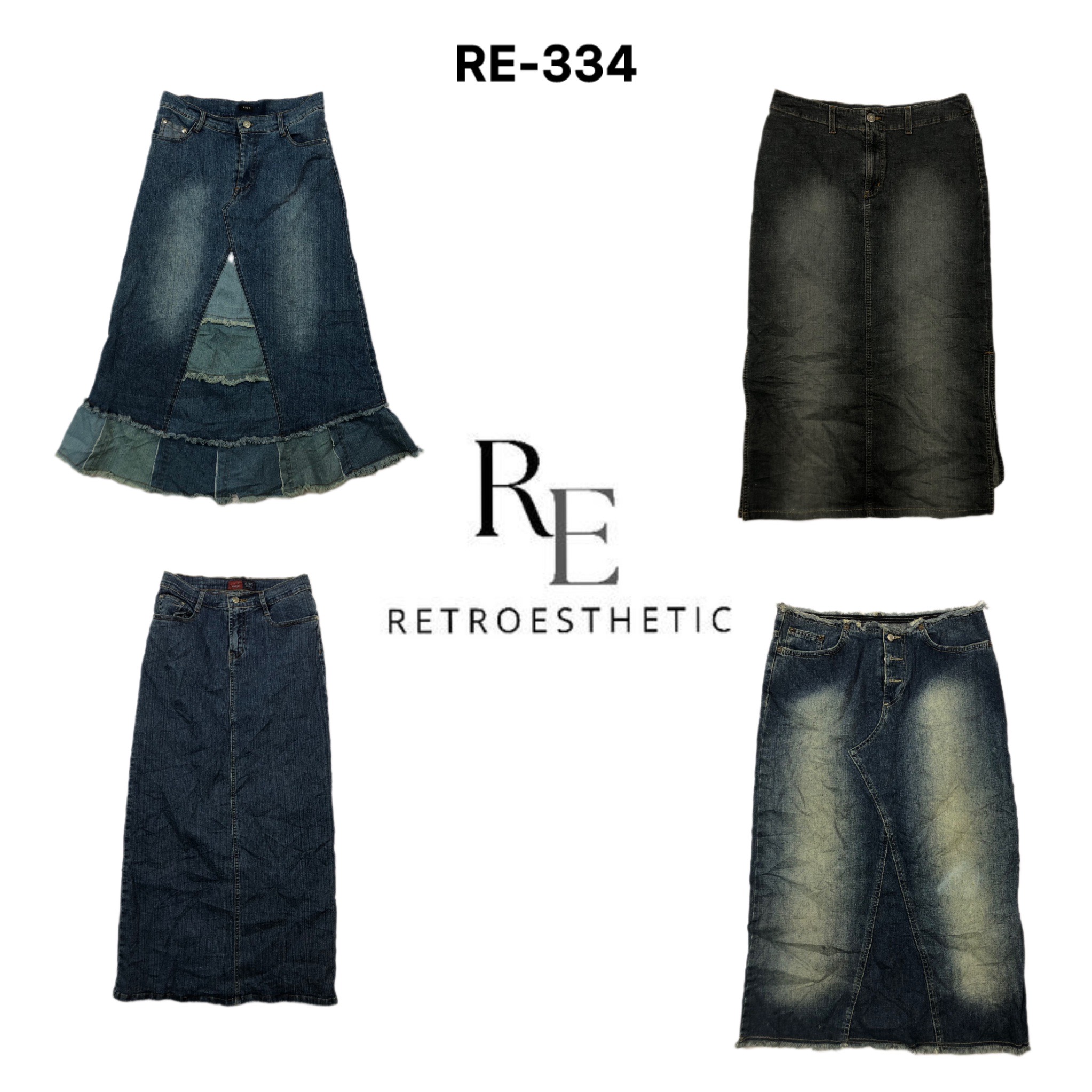 Y2K Denim Maxi-Röcke (RE-334)