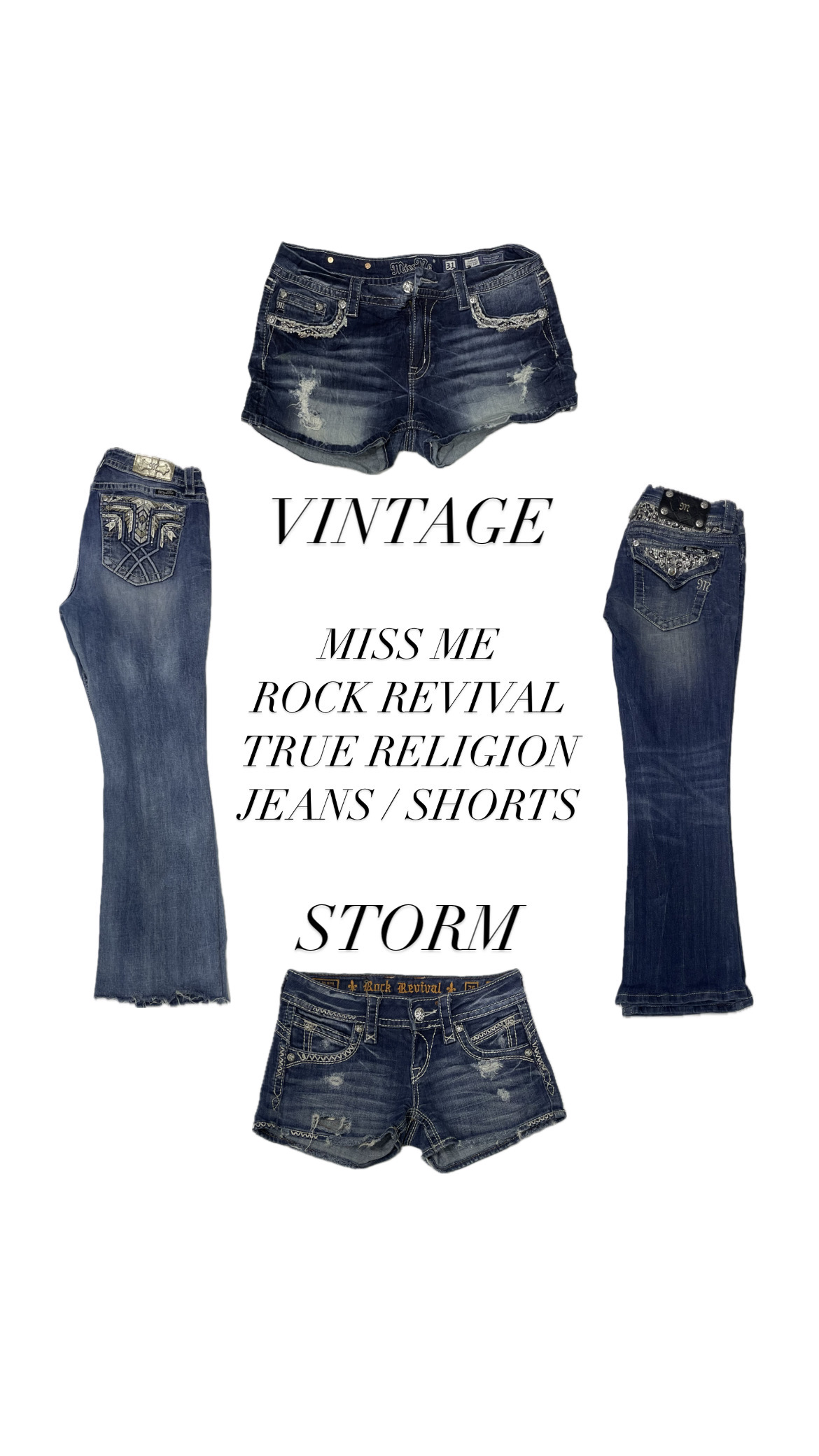 Miss Me Rock Revival True Religion Jeans and Shorts