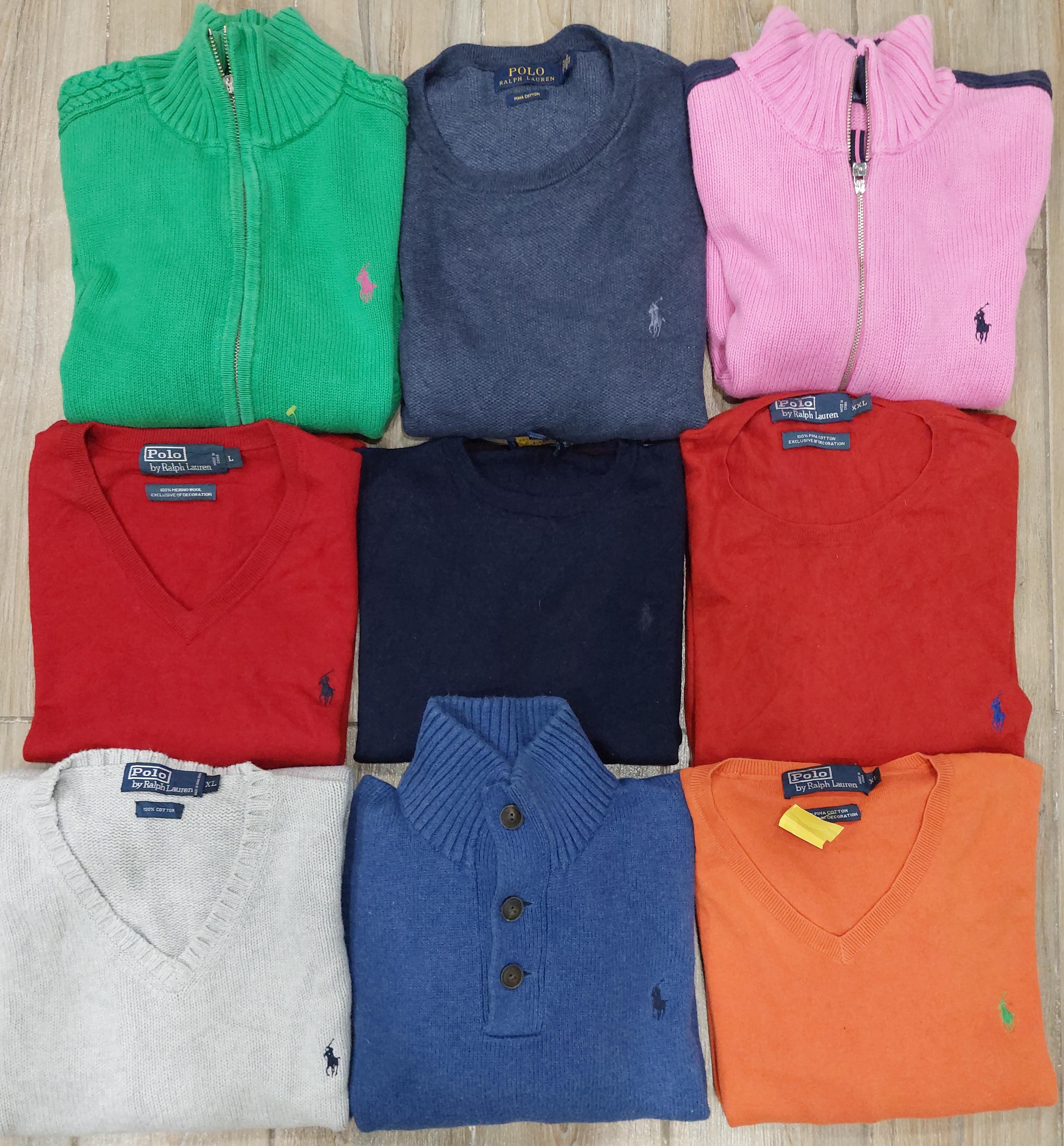 Pulls à col polo Ralph Lauren de marque - 54 pièces