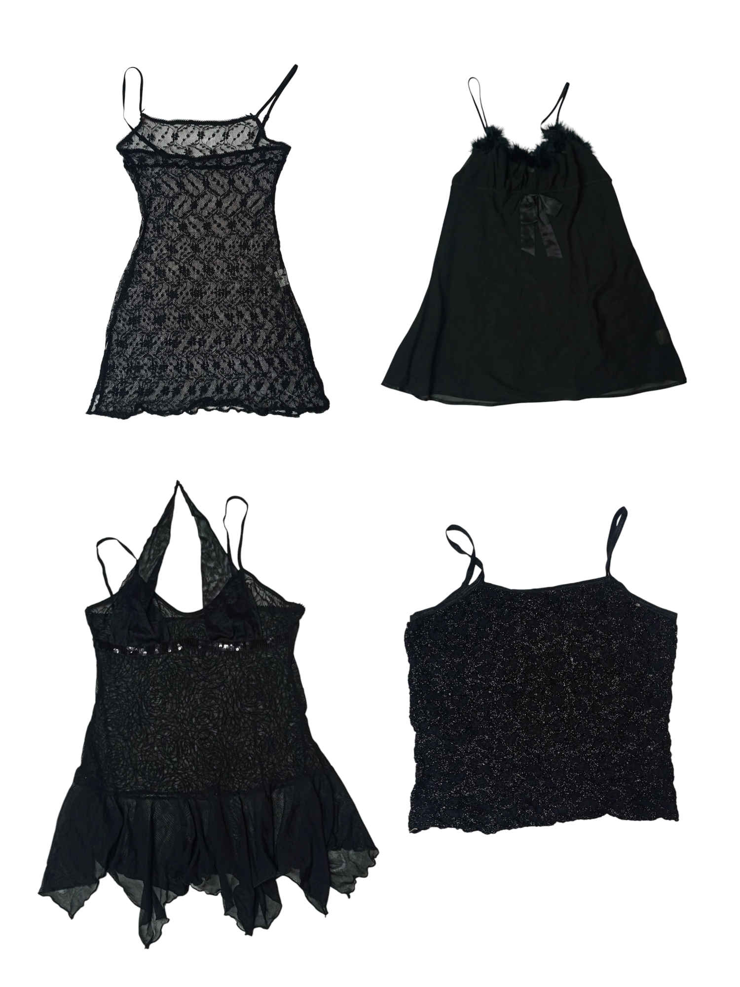 Y2K Tout Noir Cami Tops (Ts-183)