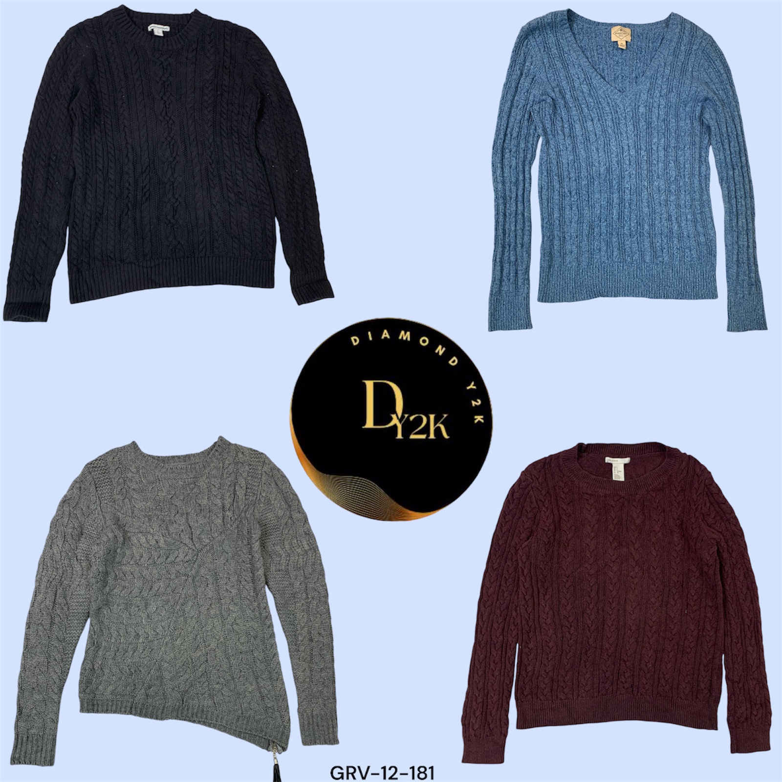 Y2K Cable Knit Sweater Collection - Tommy Hilfiger, Suzy & More (GRV-12-181)