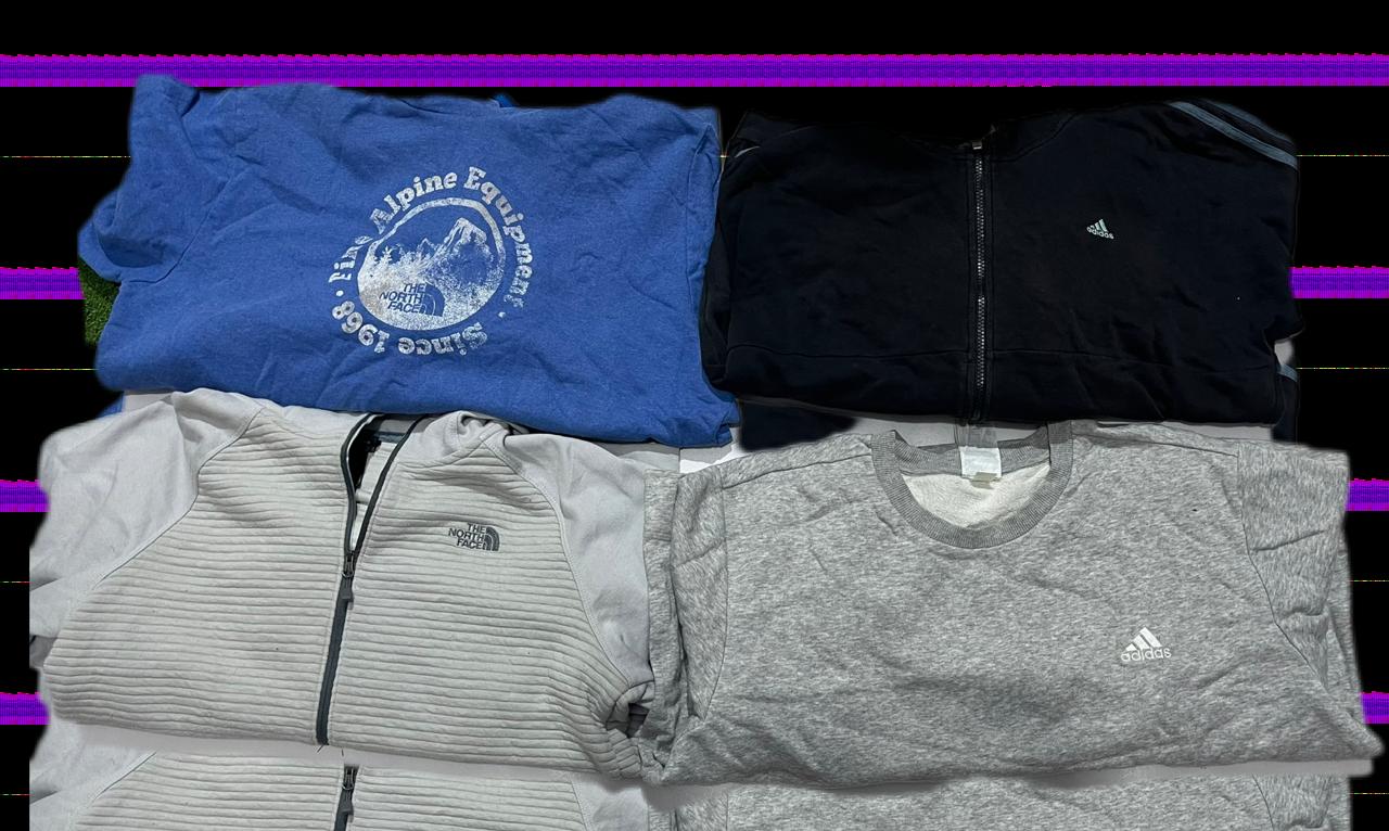 TNF / ADIDAS SWEATSHIRTS AND HOODIES 12 Pcs