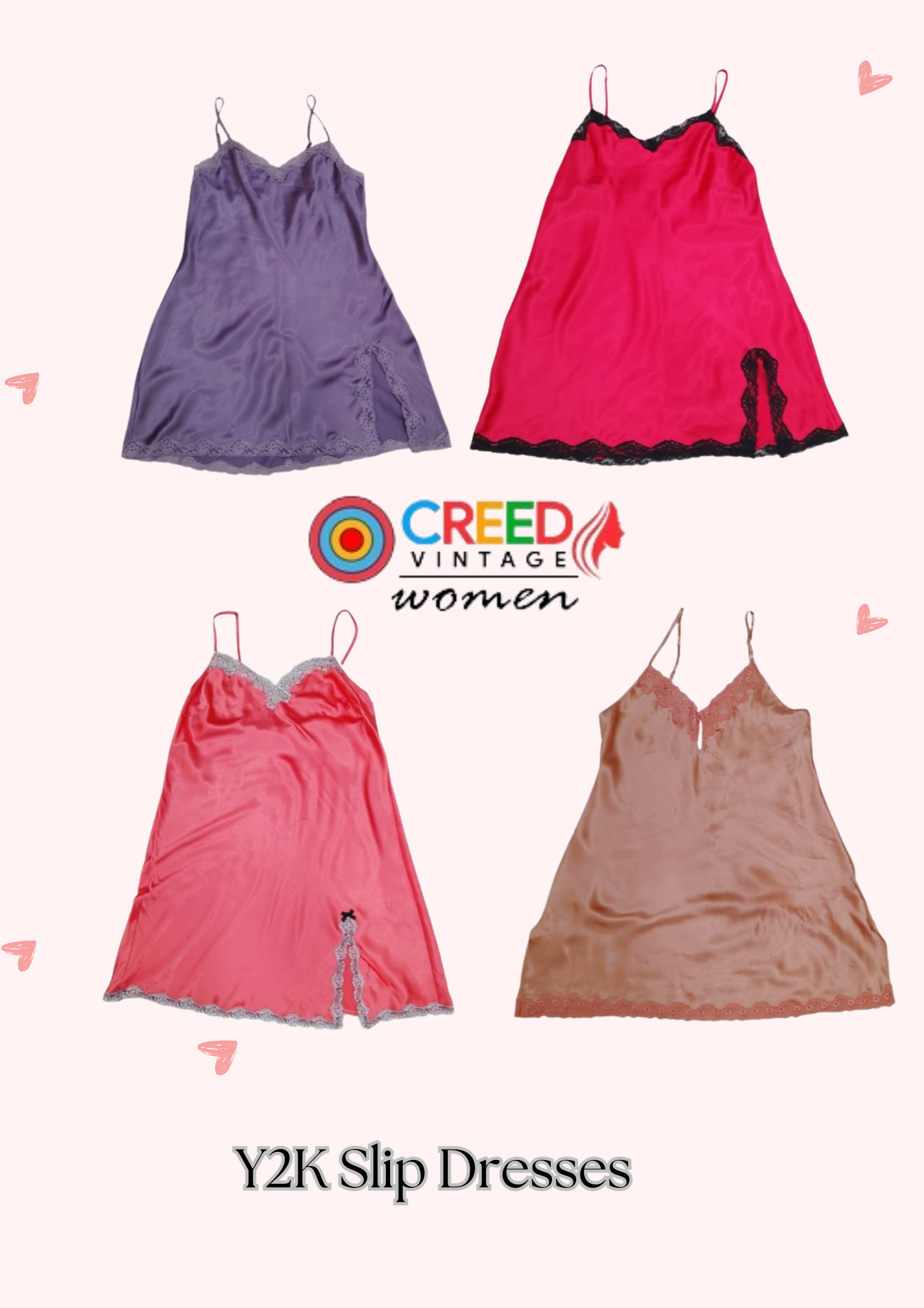 CR3087 Y2K Slip Dresses - 10 Pcs