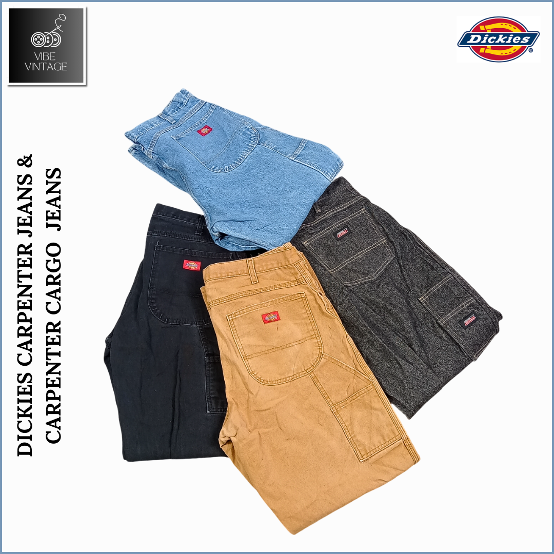 DICKIES CARPENTER JEANS & CARPENTER CARGO JEANS - 19 PCS