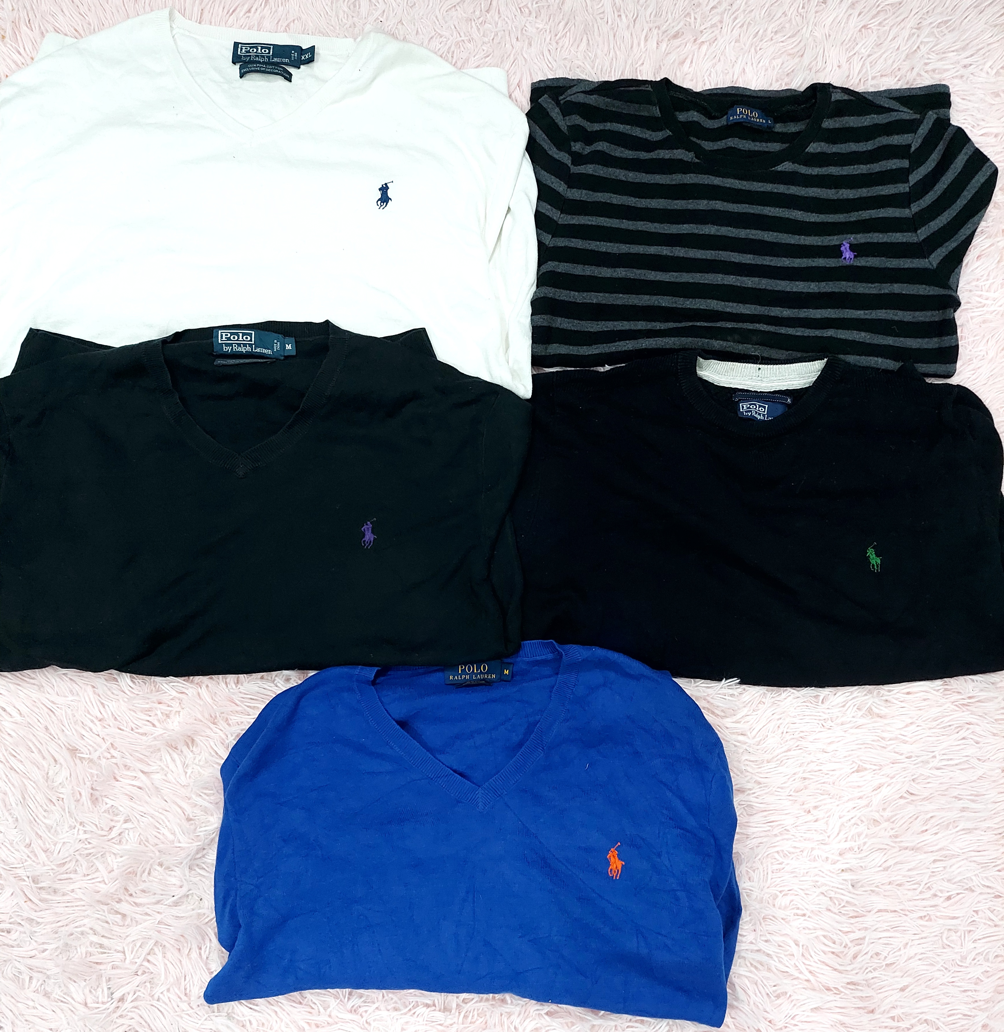 Pulls unis Polo Ralph Lauren pour hommes et femmes 5 pièces