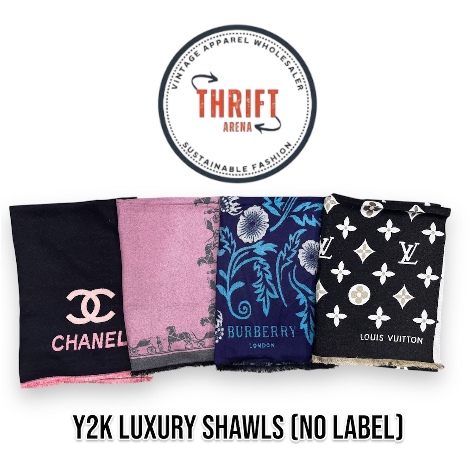 #VV524 Luxury Shawls Chanel/LV/Fendi 17PCs (No label)