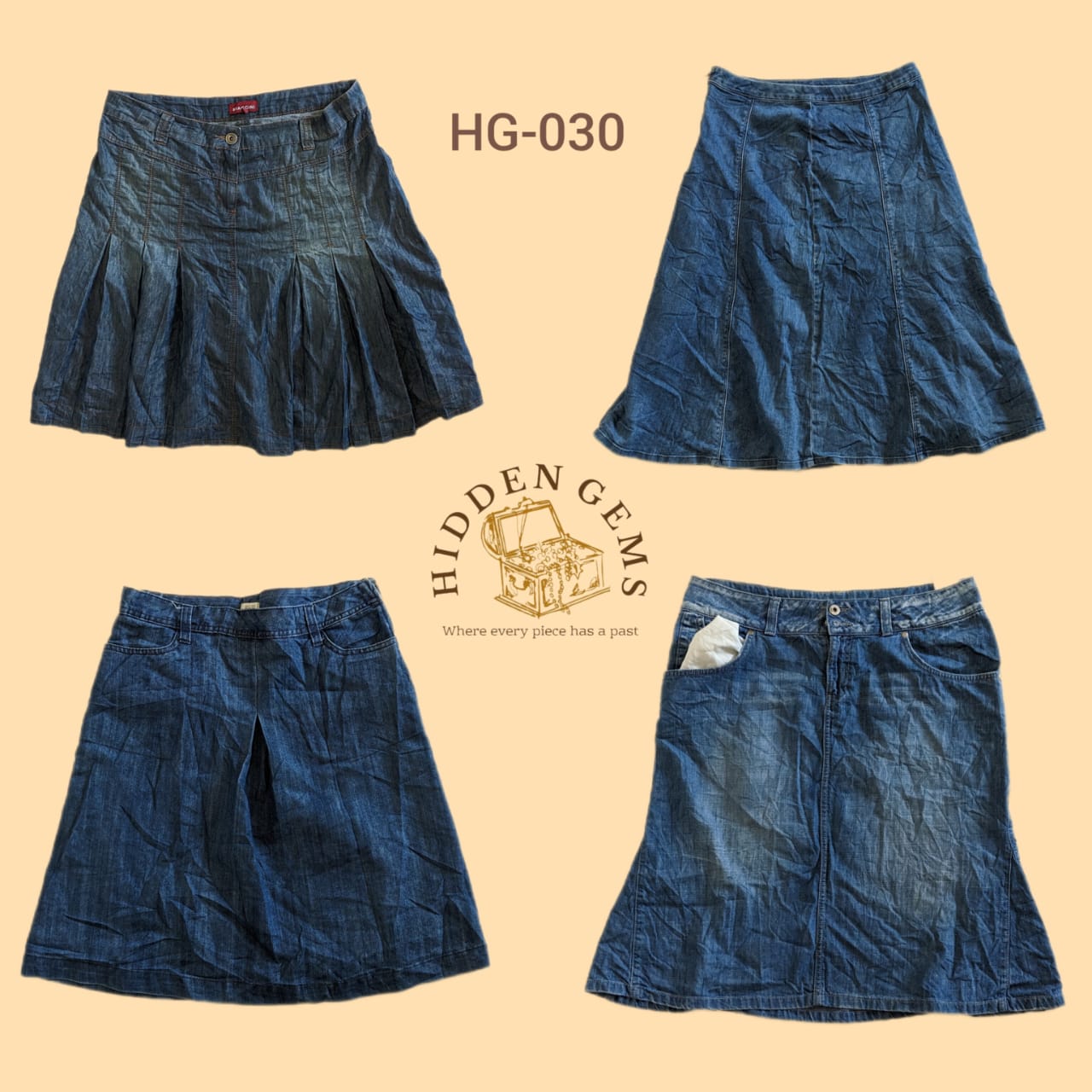 Y2K mixed floral denim skirts(HG-030)