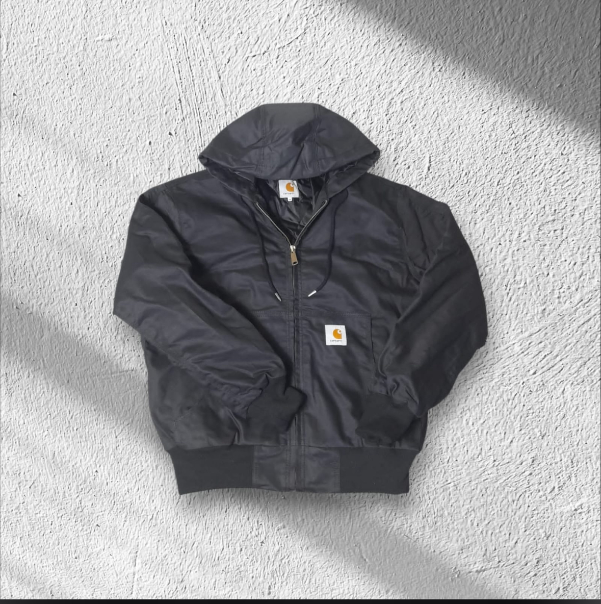 Carhartt Rework Style schwarze Kapuzenjacken