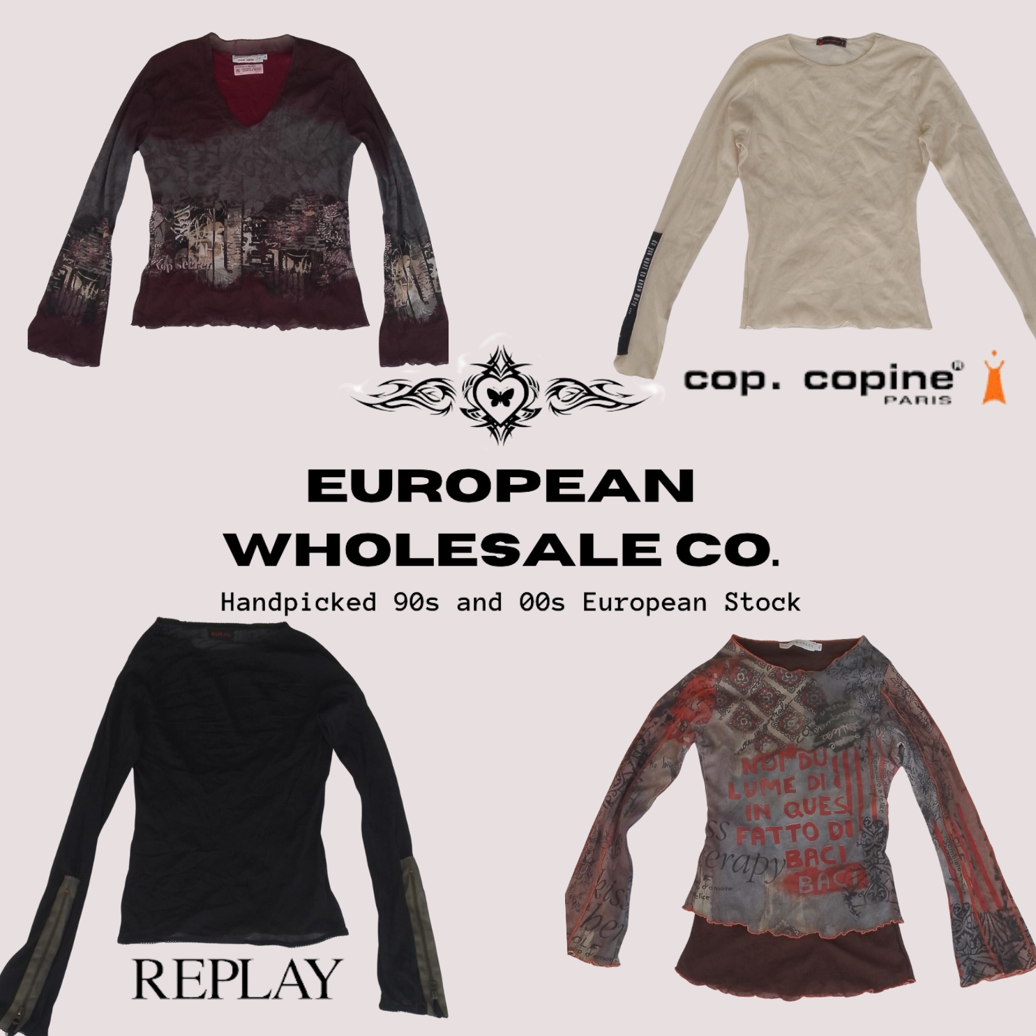 European JPG Style Y2K Mesh Tops Ft. Cop Copine and Replay (EWC 001)