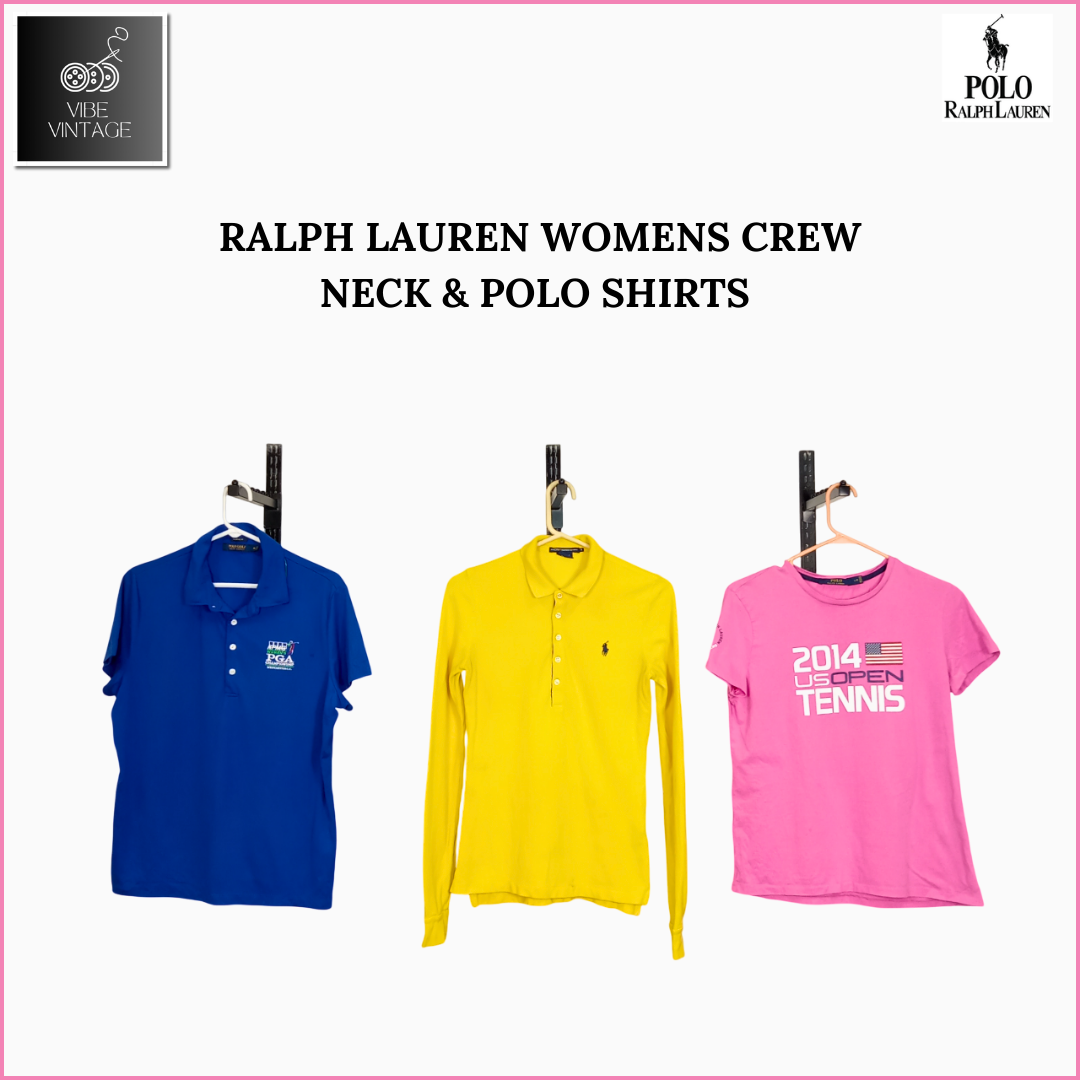 RALPH LAUREN WOMEN'S CREW NECK & POLO SHIRTS -13 PCS