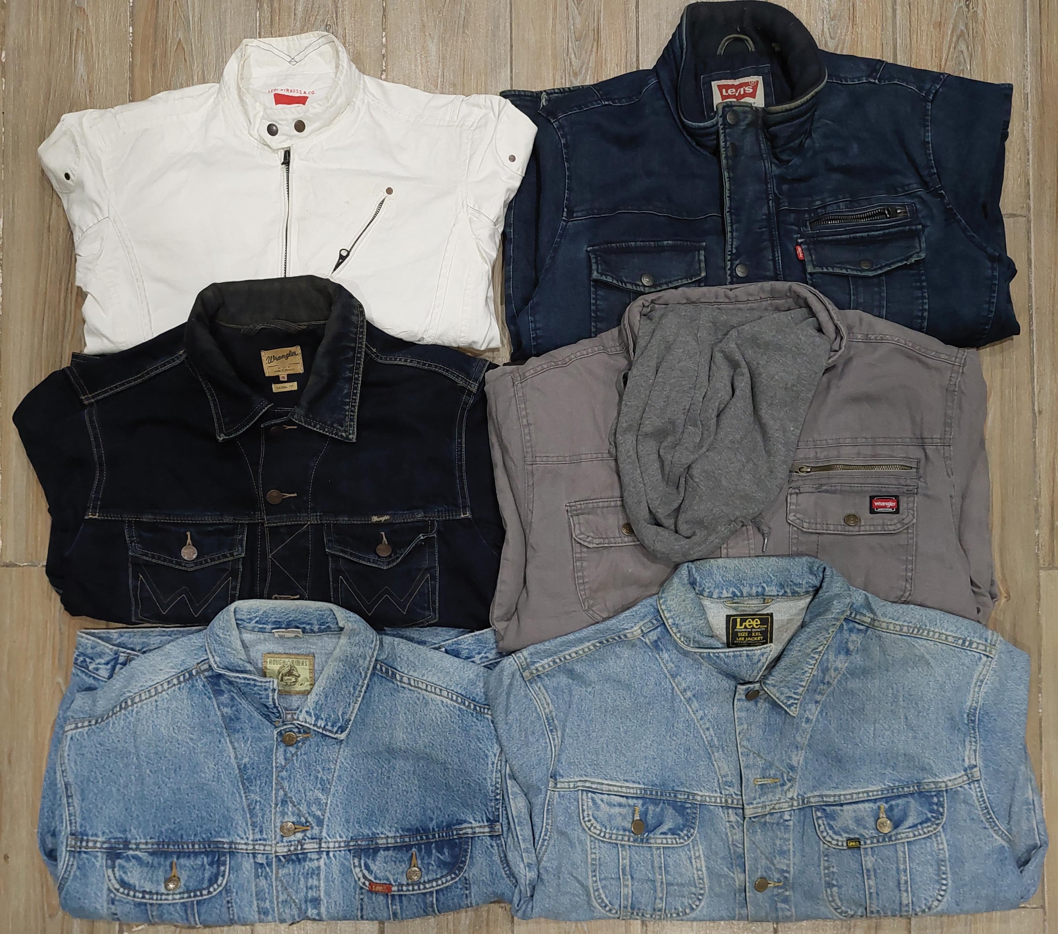 Branded Levis Lee Wrangler Denim Jackets - 35 Pieces