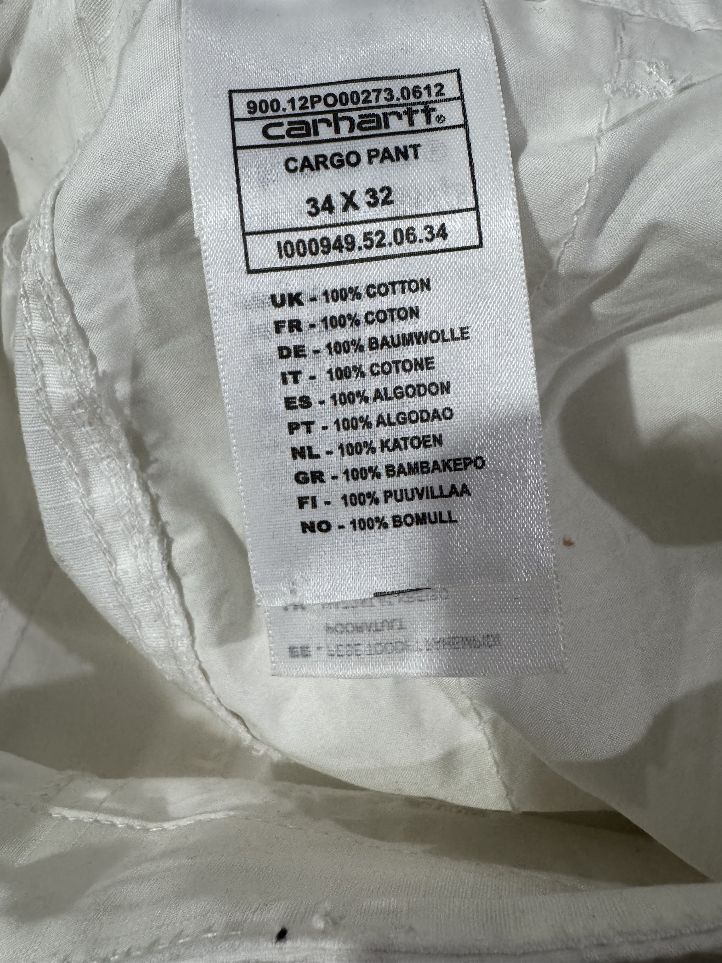 Rework-Stil weiße Carhartt Cargo-Hose