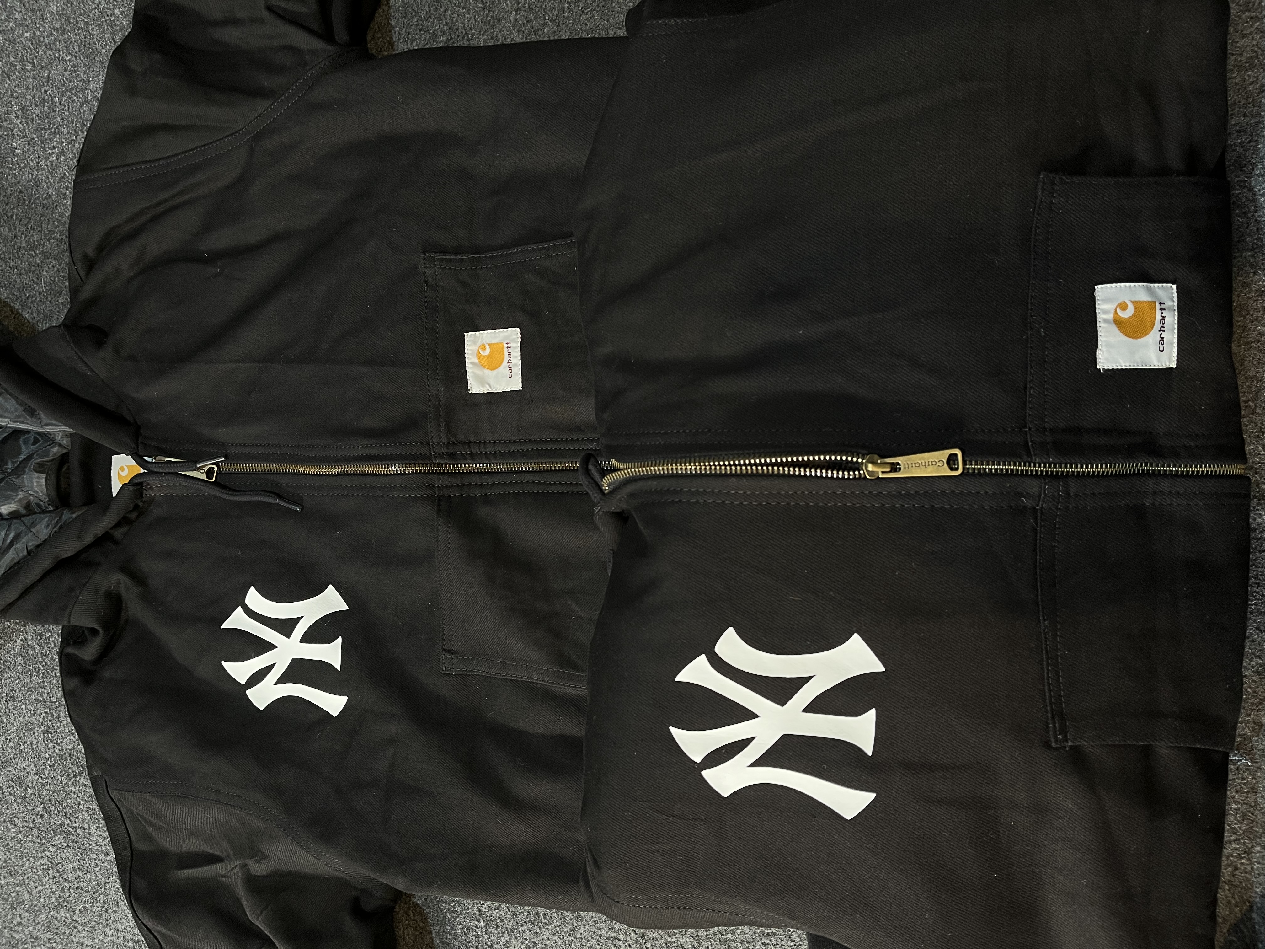 Vintage Carhartt x Yankees Rework style Printed Hooded Jackets - MOQ 20 pcs #1125