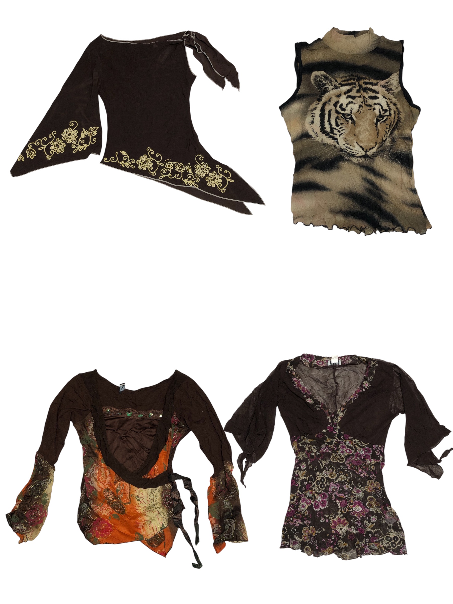 Y2K Vintage braune Tops S-799