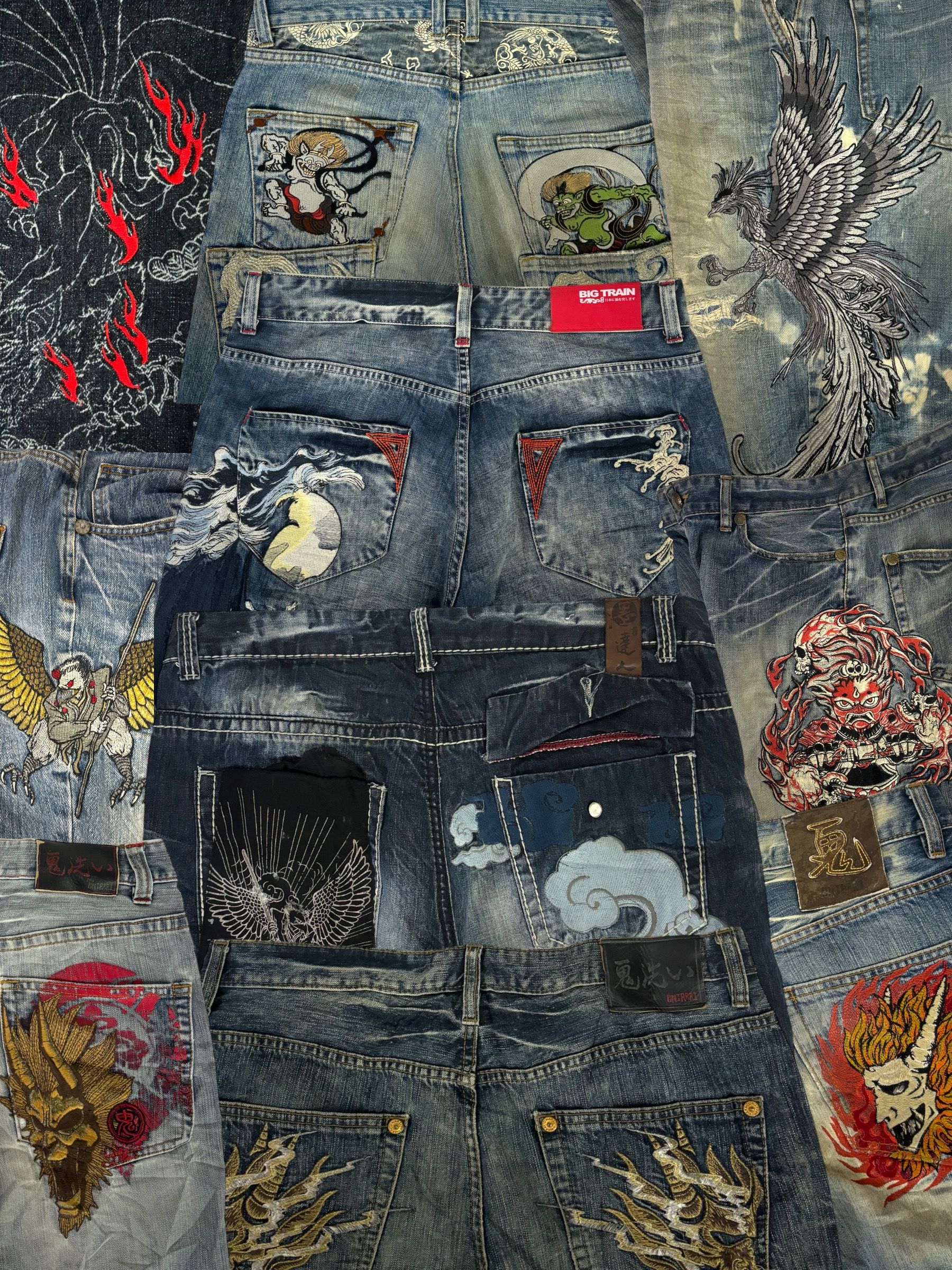 Jeans brodés japonais 20 pièces (B91)