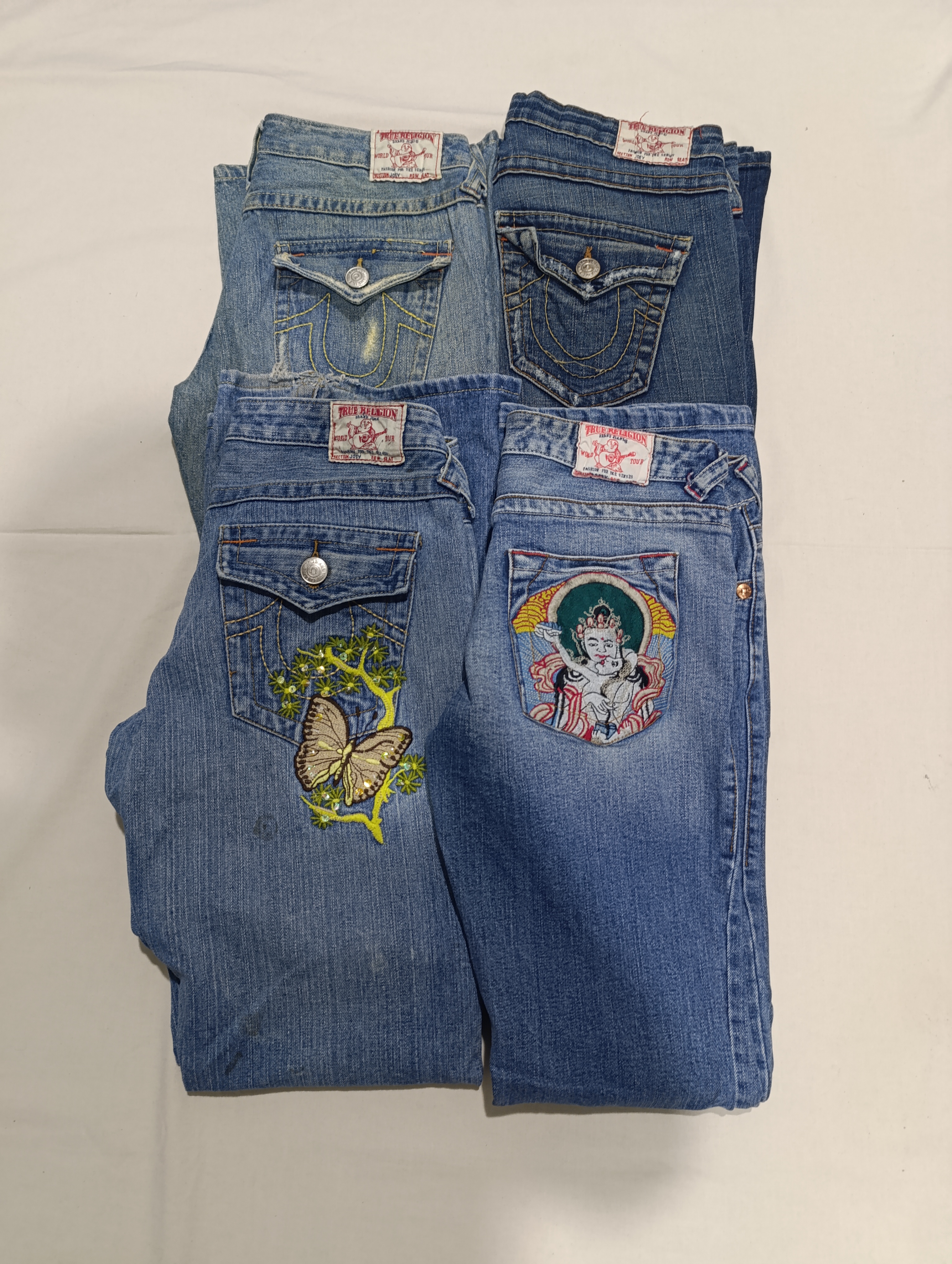 R14 Ladies Y2k Flared True Relegion Jeans-11