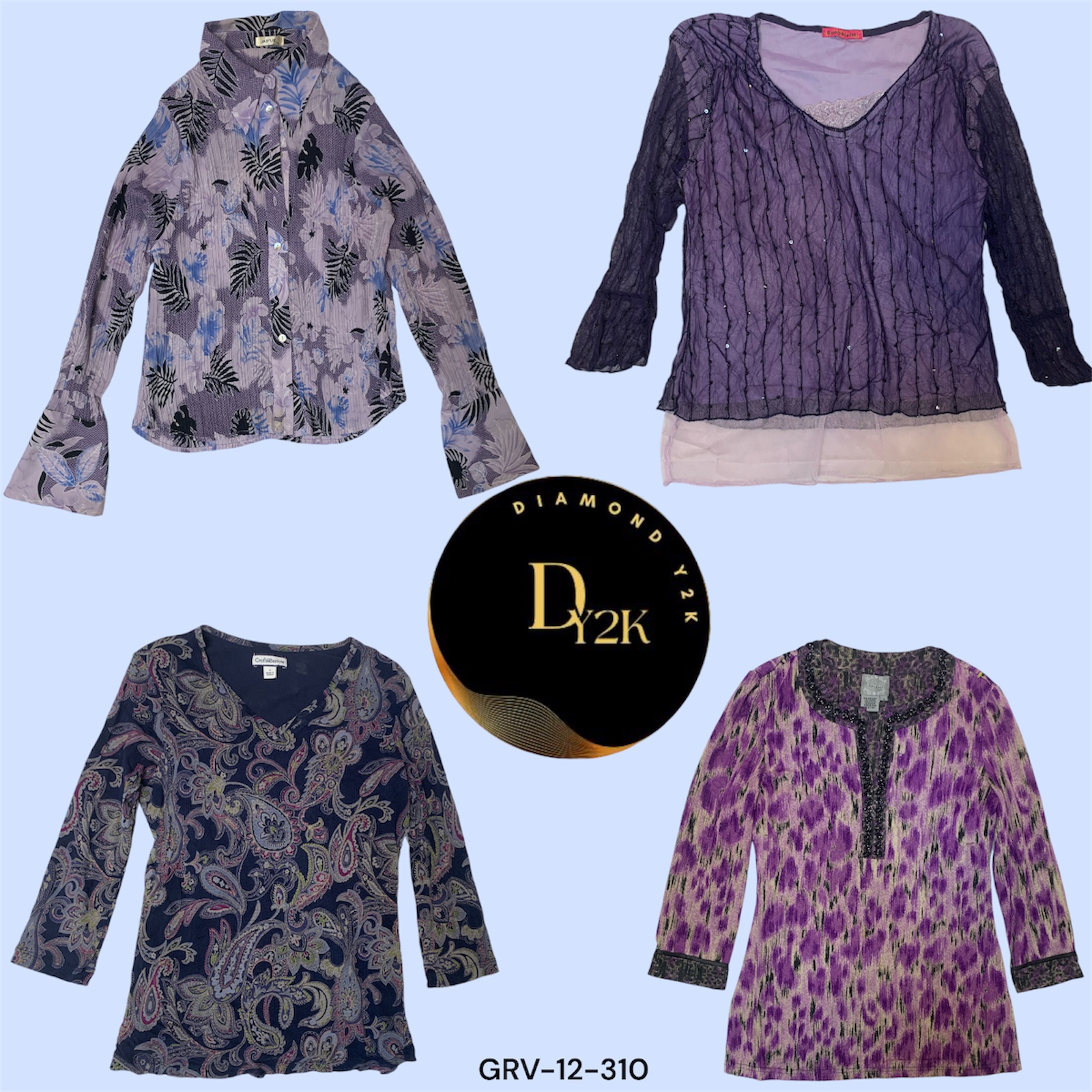 Chic Rétro : Collection de Tops Violets Y2K (GRV-12-310)