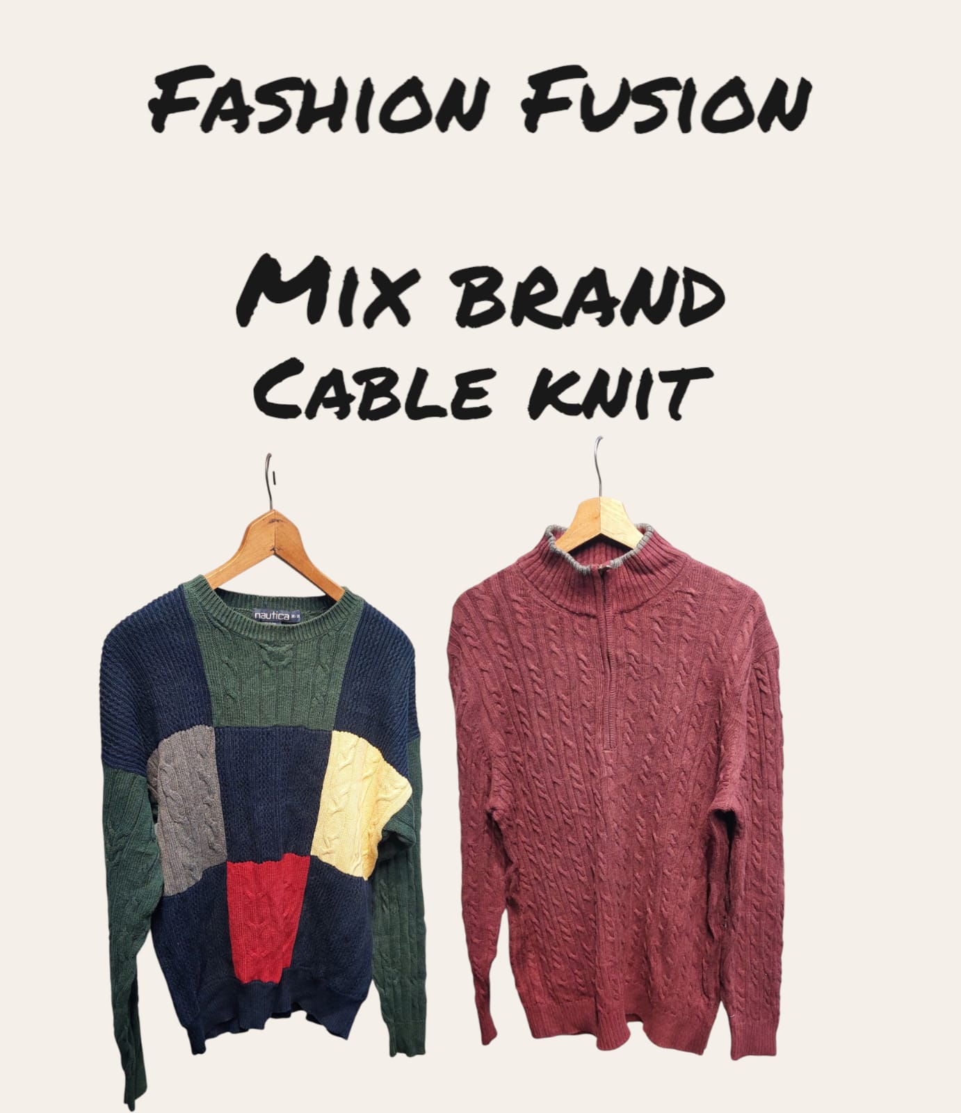 Mix-Marke Kabelstrickpullover (FF-403)