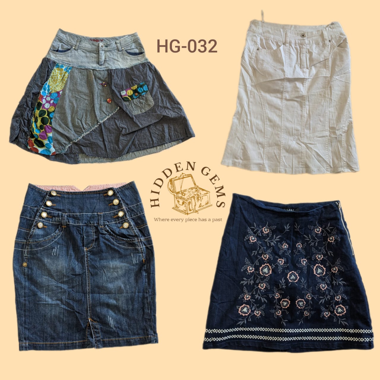 Y2k unique midi denim skirts(HG-032)