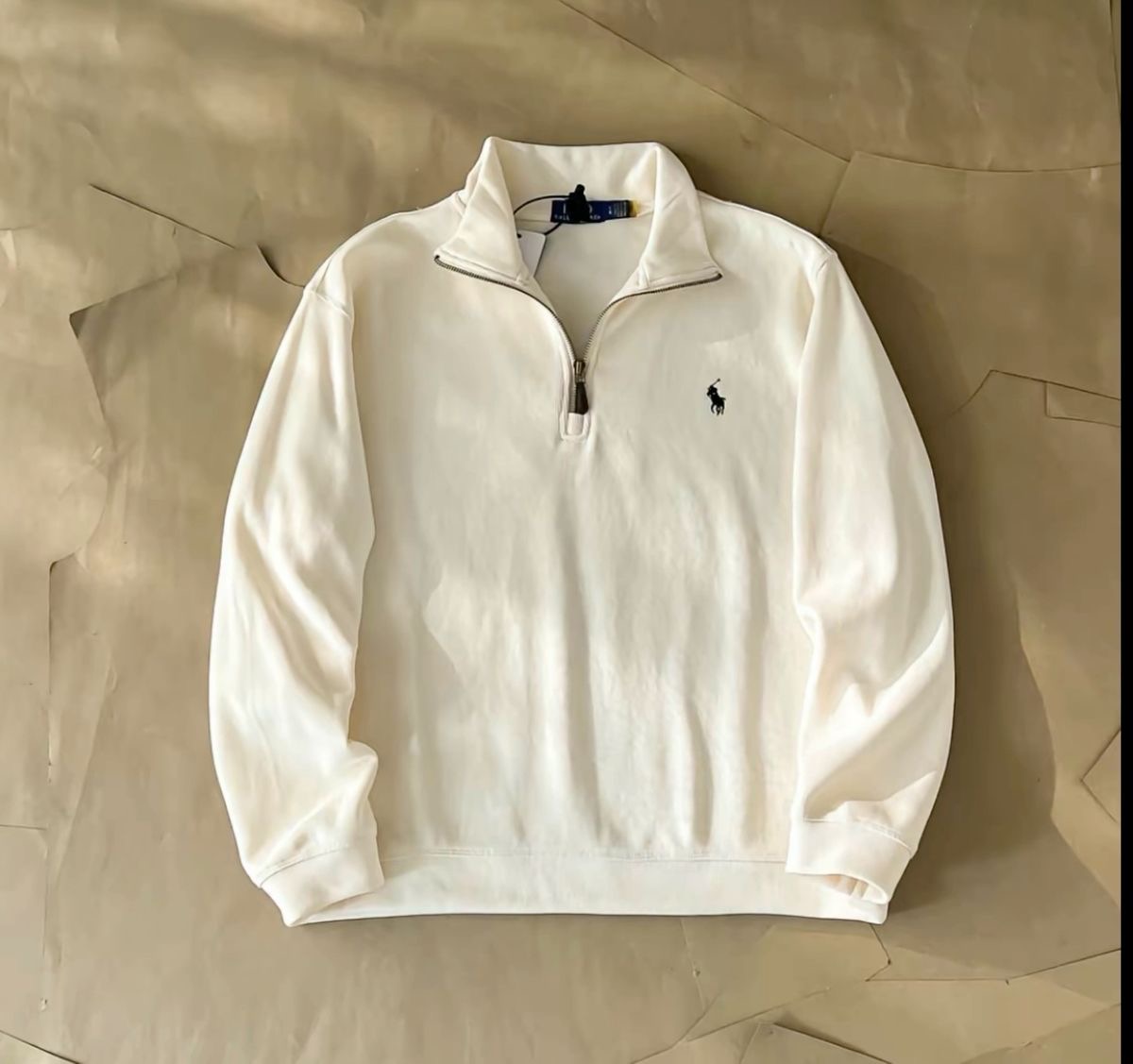 Pull à col zippé 1/4 en câble Ralph Lauren