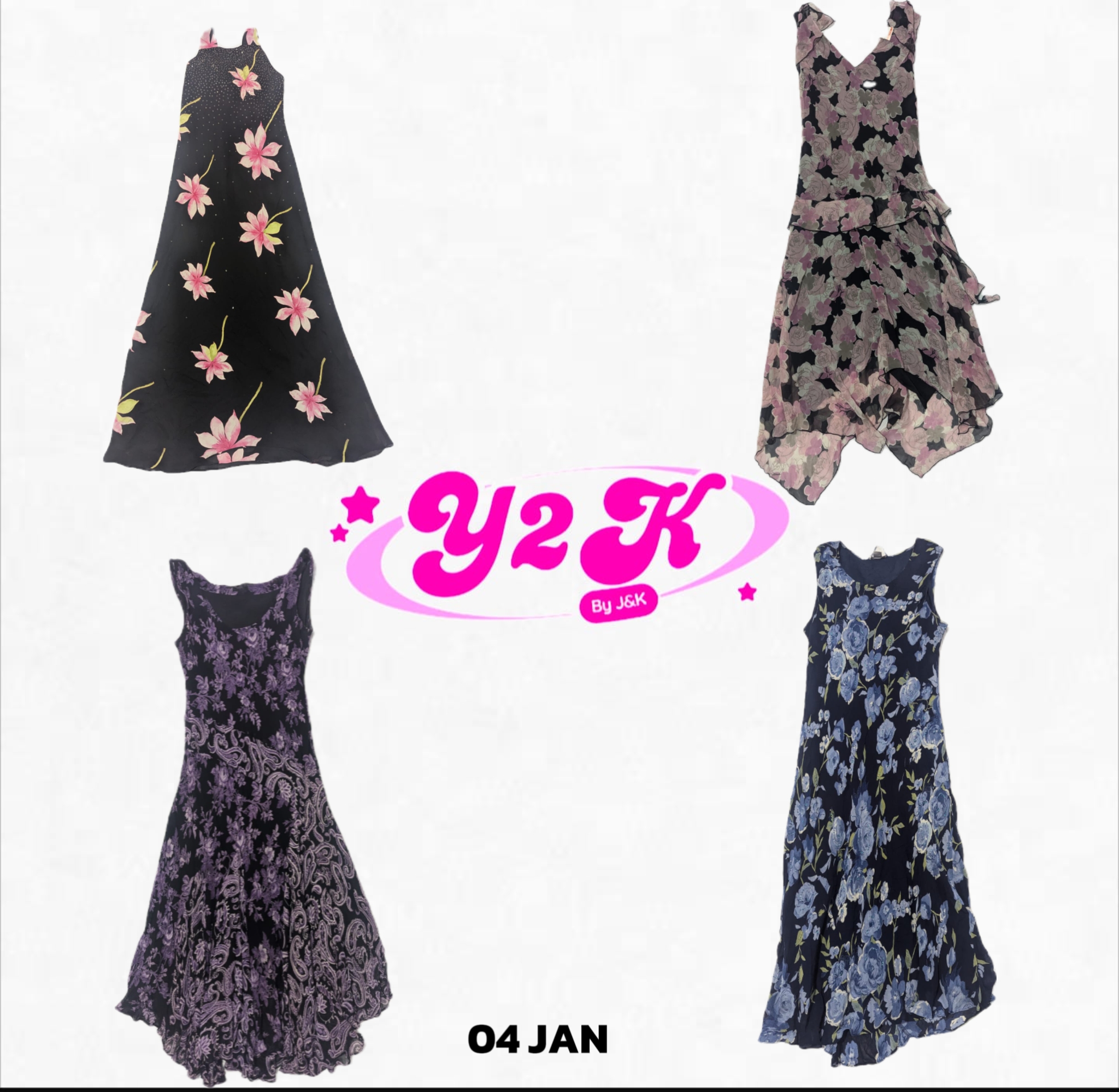 Robe maxi à fleurs Y2K