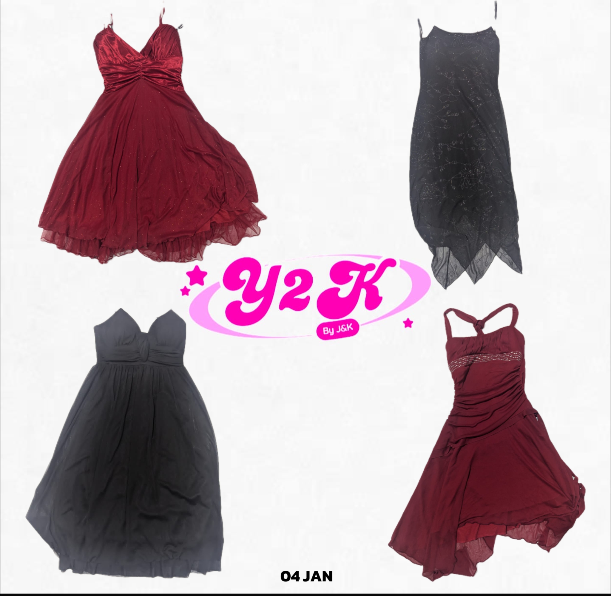 Y2K Dunkle Romantik Kleid Mix