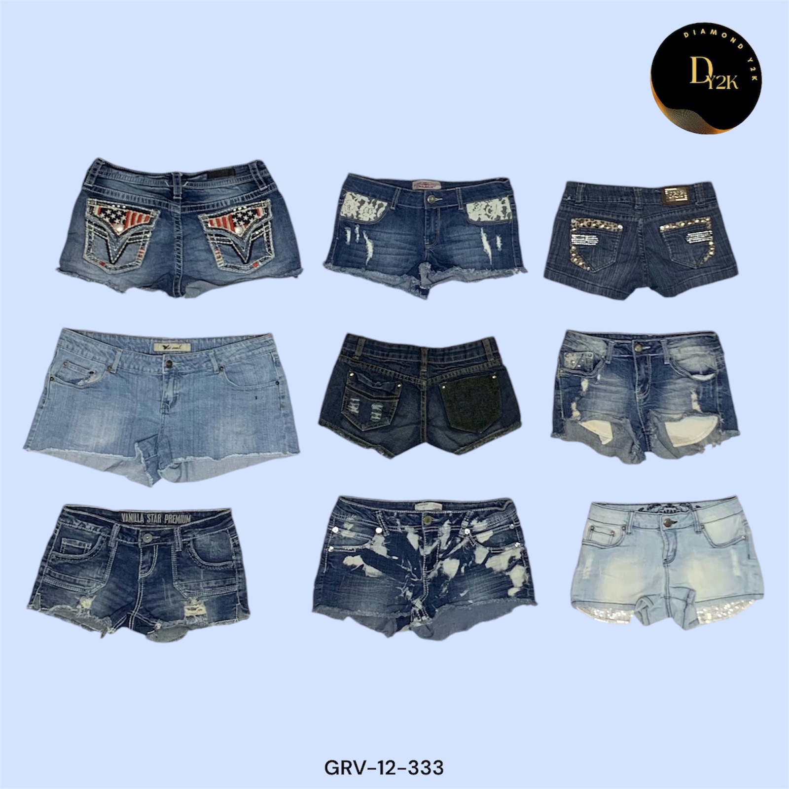 Y2K Denim Mini Shorts - Wet Seal & More Collection (GRV-12-333)