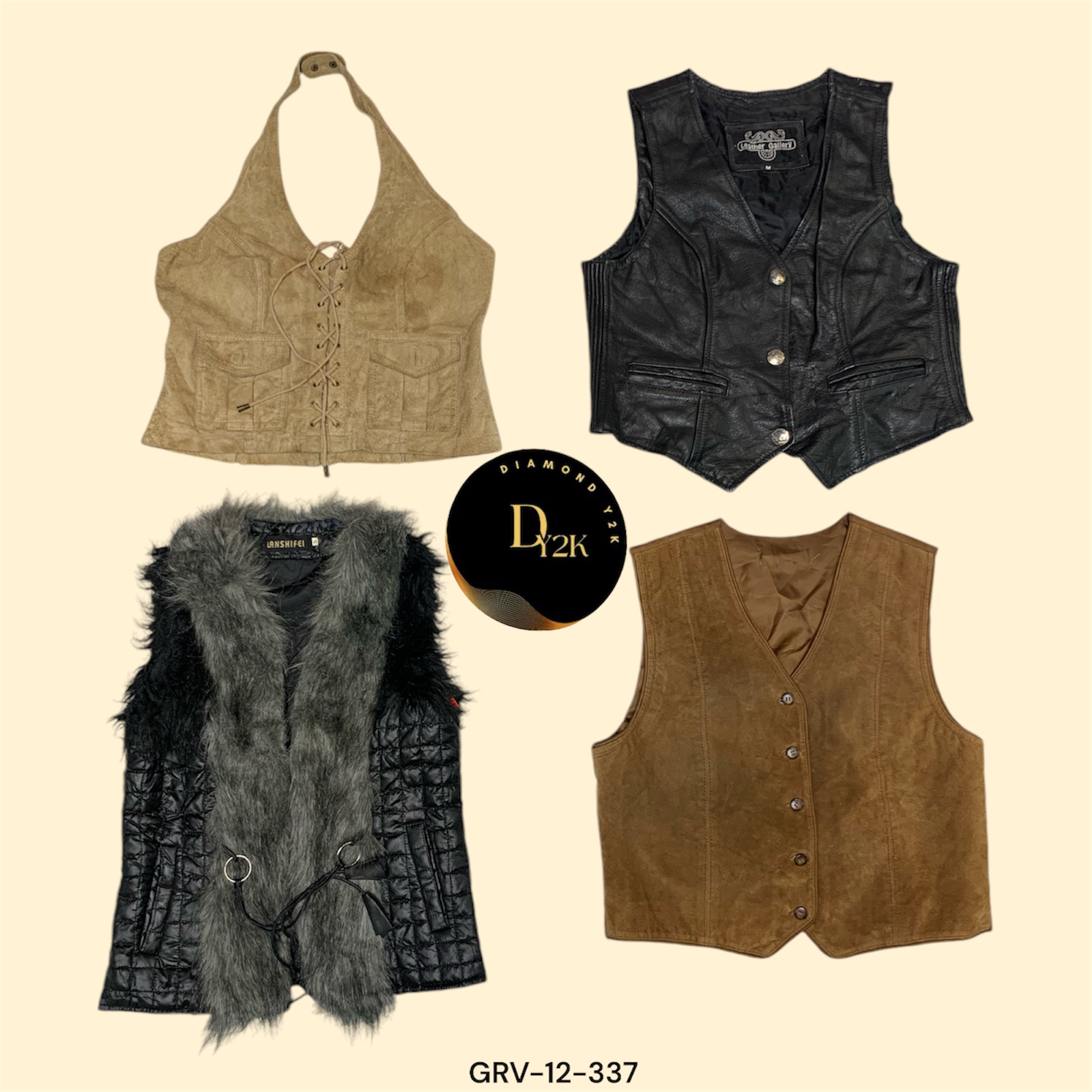 Y2K Genuine Leather Vest - Iconic 2000s Fashion (GRV-12-337)