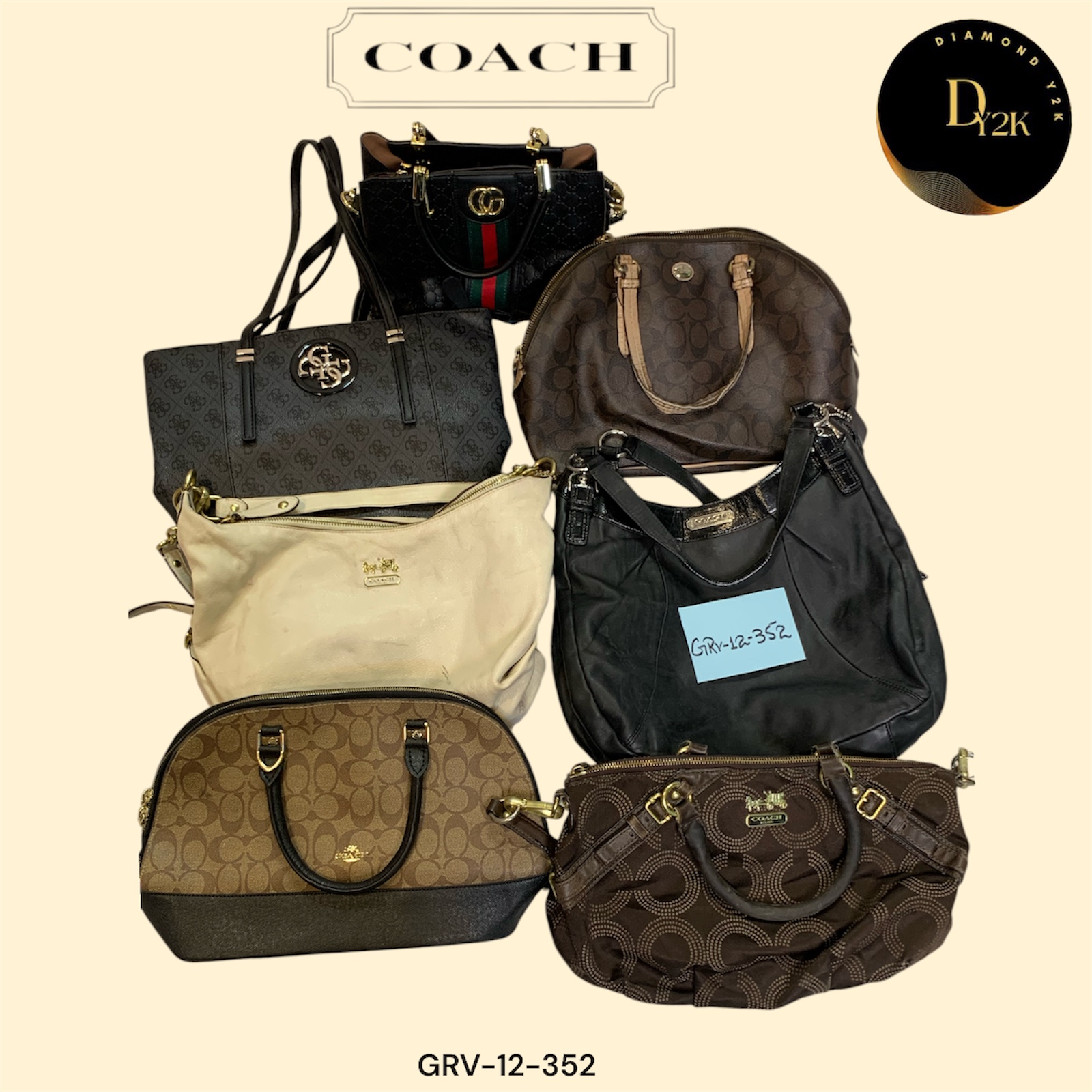 Vintage Coach & Guess Designer Bags Collection (GRV-12-352)