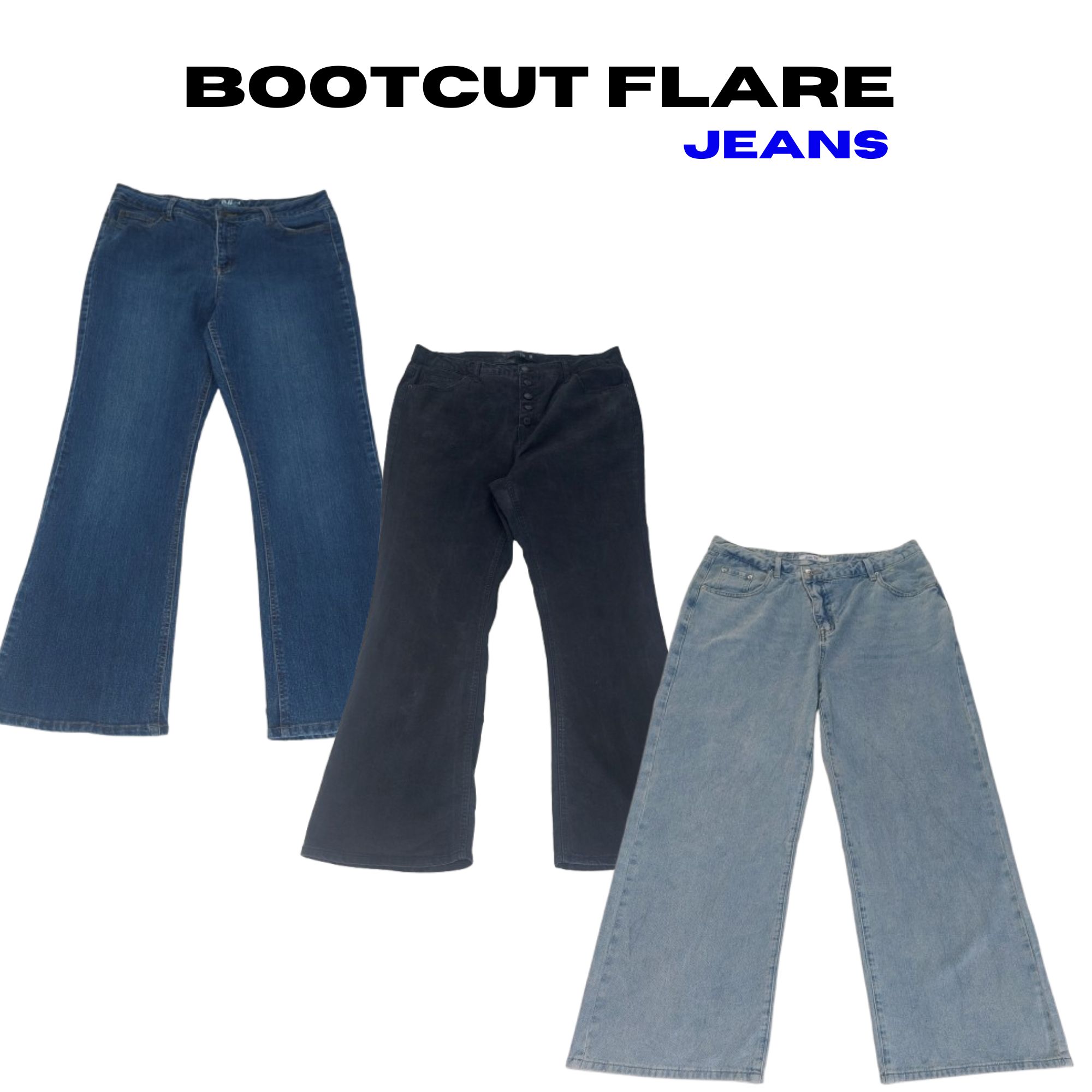 Jean baggy et flare boot cut pour femmes