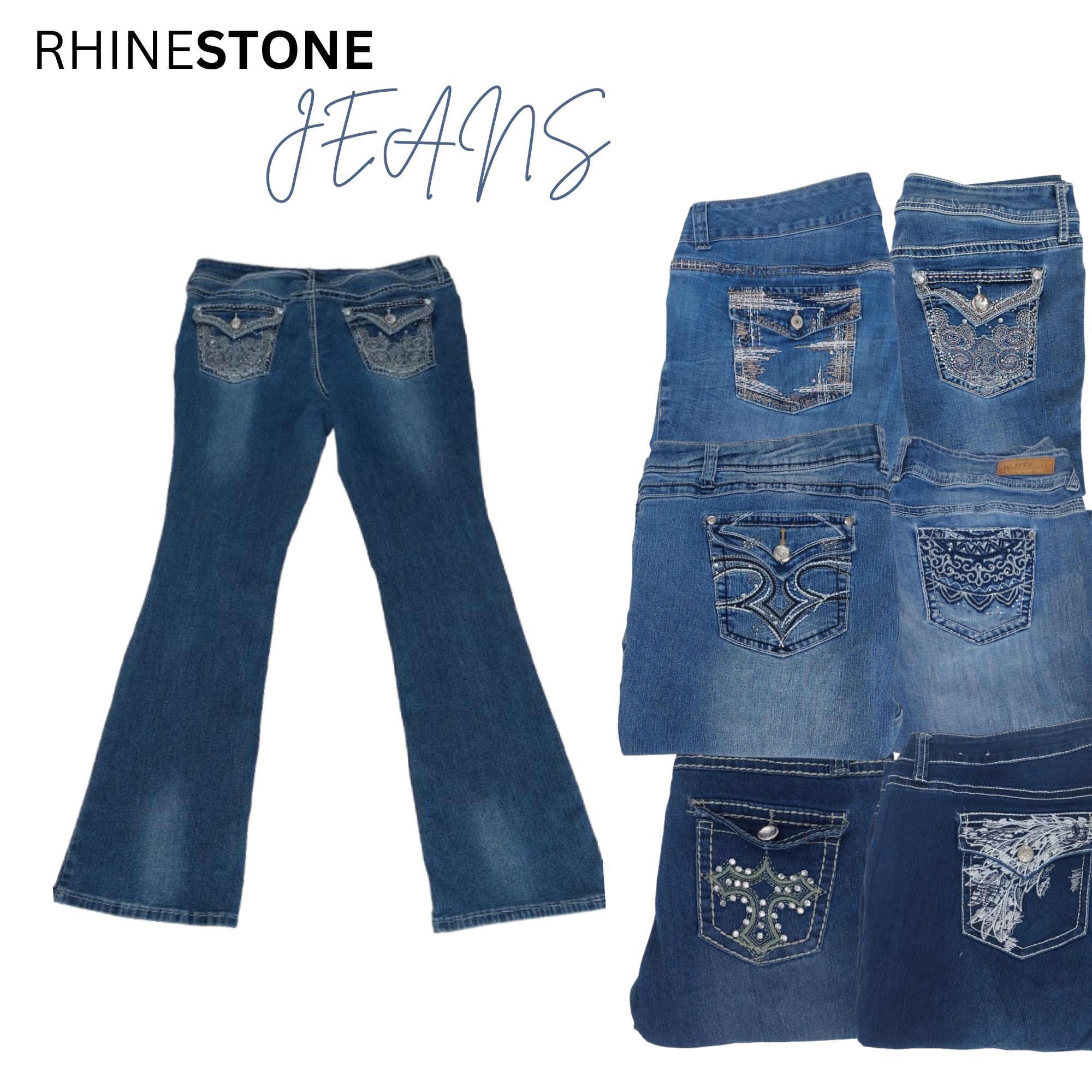 RHINESTONE JEANS DENIM WOMEN