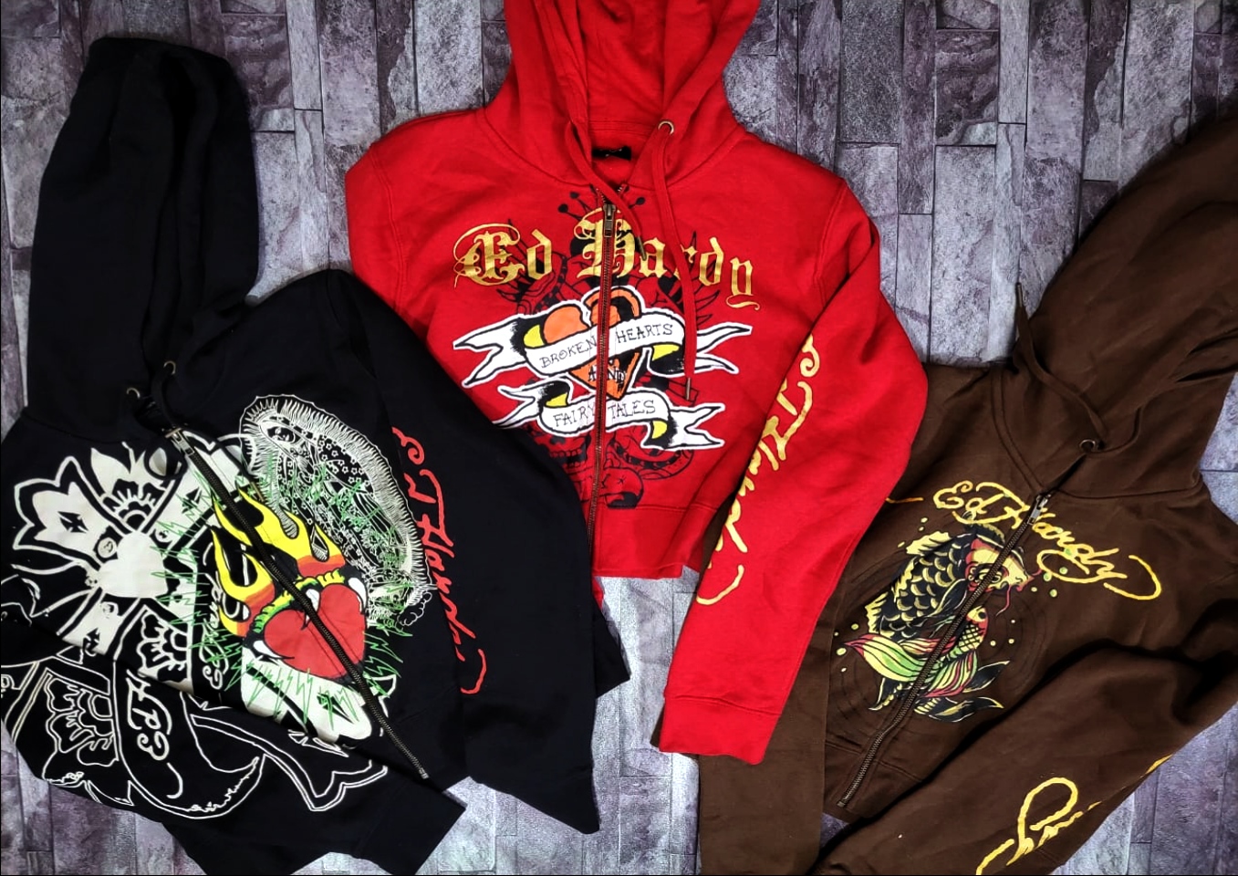 ED Hardy Cropped Damen Hoodies - Deadstock MOQ-20 Stück