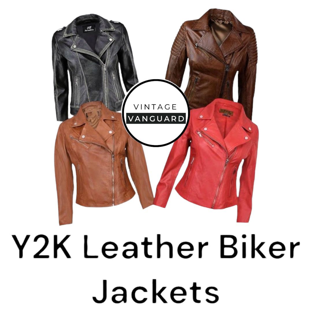 Y2K Leather Biker Jackets: 10 Pcs