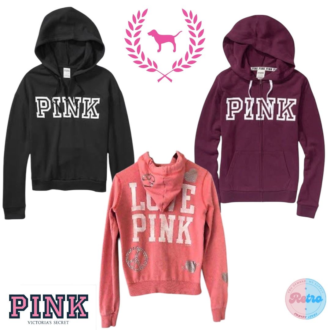 Y2K Pink & Bebe Embellished Track Hoodie Jackets: 10 Jackets