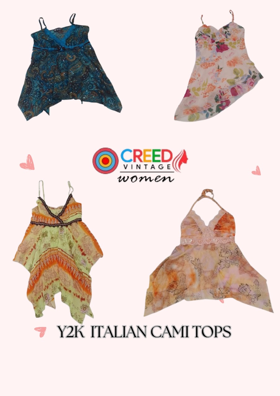 CR3195 Y2K Hauts Cami Italiens - 8 Pcs