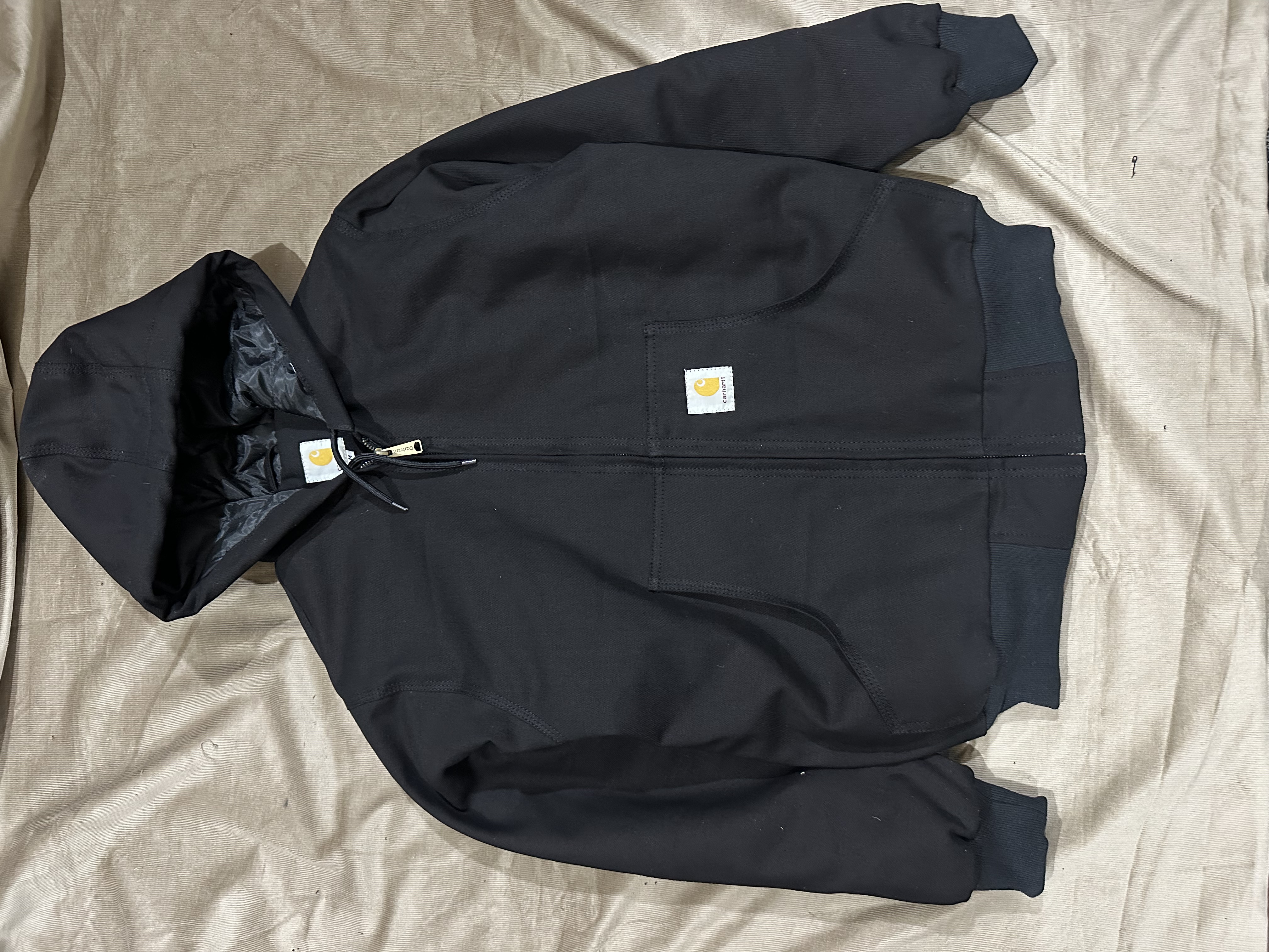 carhartt rework black hooded jacket style