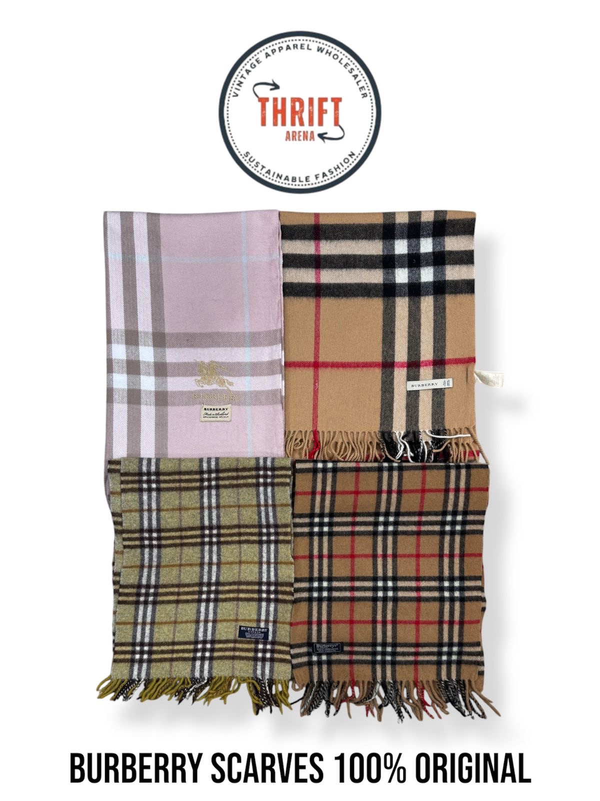 #VV614 Burberry Schals 100% authentisch Kaschmir/Wolle 30 Stk.