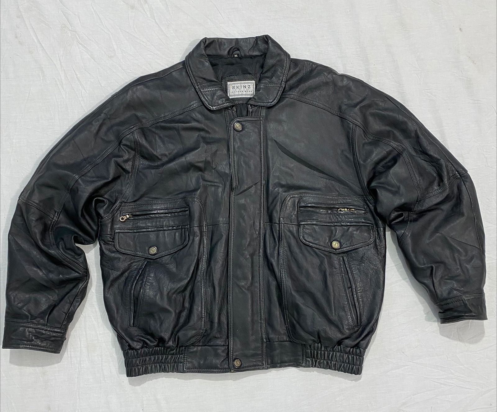 Veste bomber en cuir pour hommes