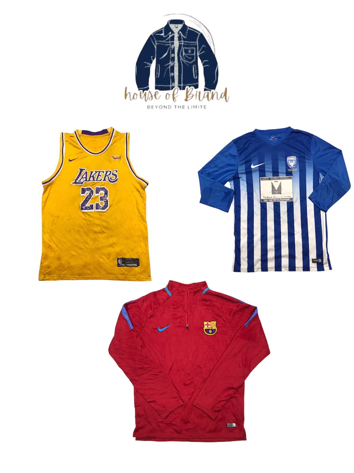 15 pieces of mixed branded football tshirts