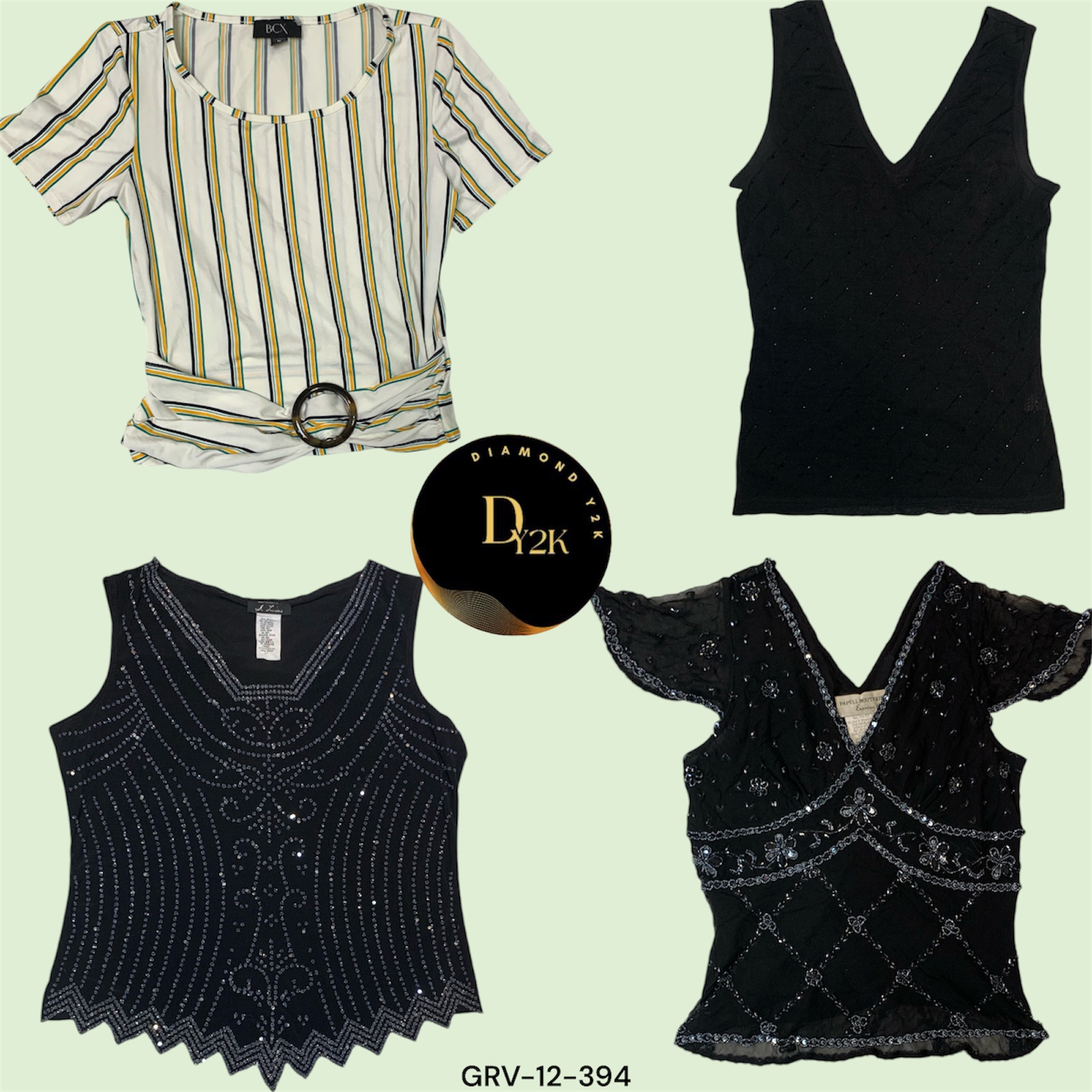 Tops noirs vintage Y2K – Wet Seal et autres favoris (GRV-12-394)