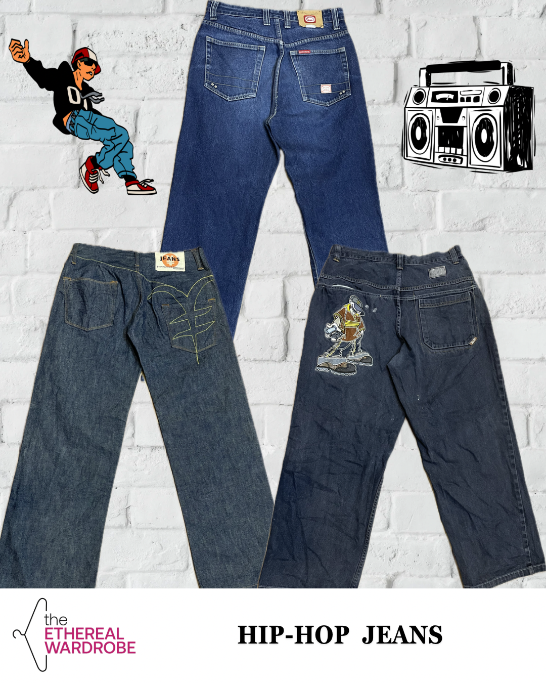 Hiphop Jeans 25pcs including Sacred Spirit, Tribal Denim, Rocawear, Karl Kani and other brands