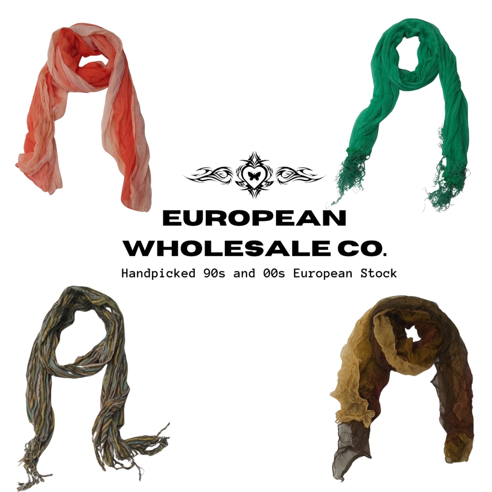 00s Boho Silk style headscarves/scarves/shawls mix