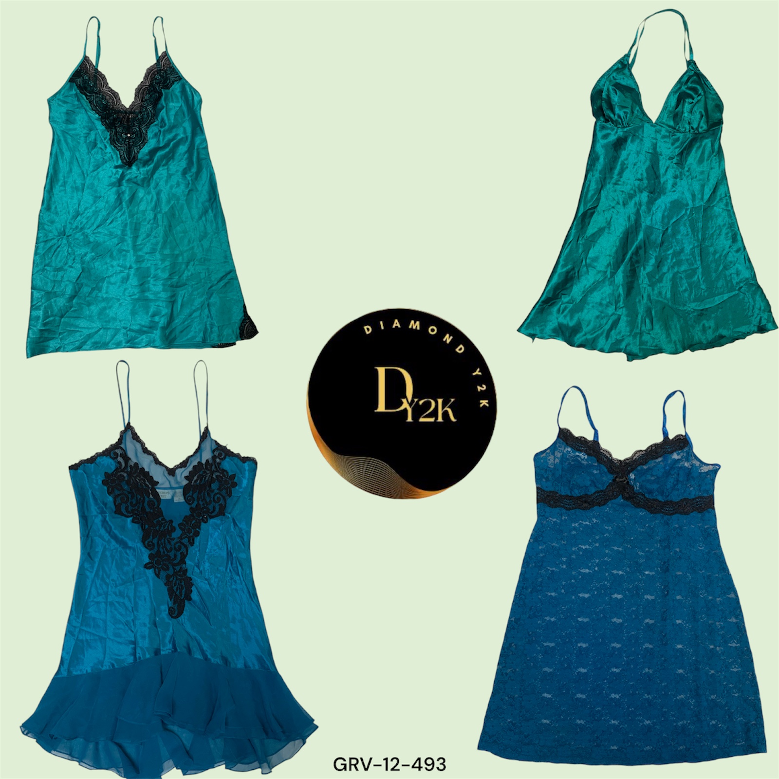 Y2K Green & Blue Slip Dresses | Iconic Victoria's Secret & More (GRV-12-493)