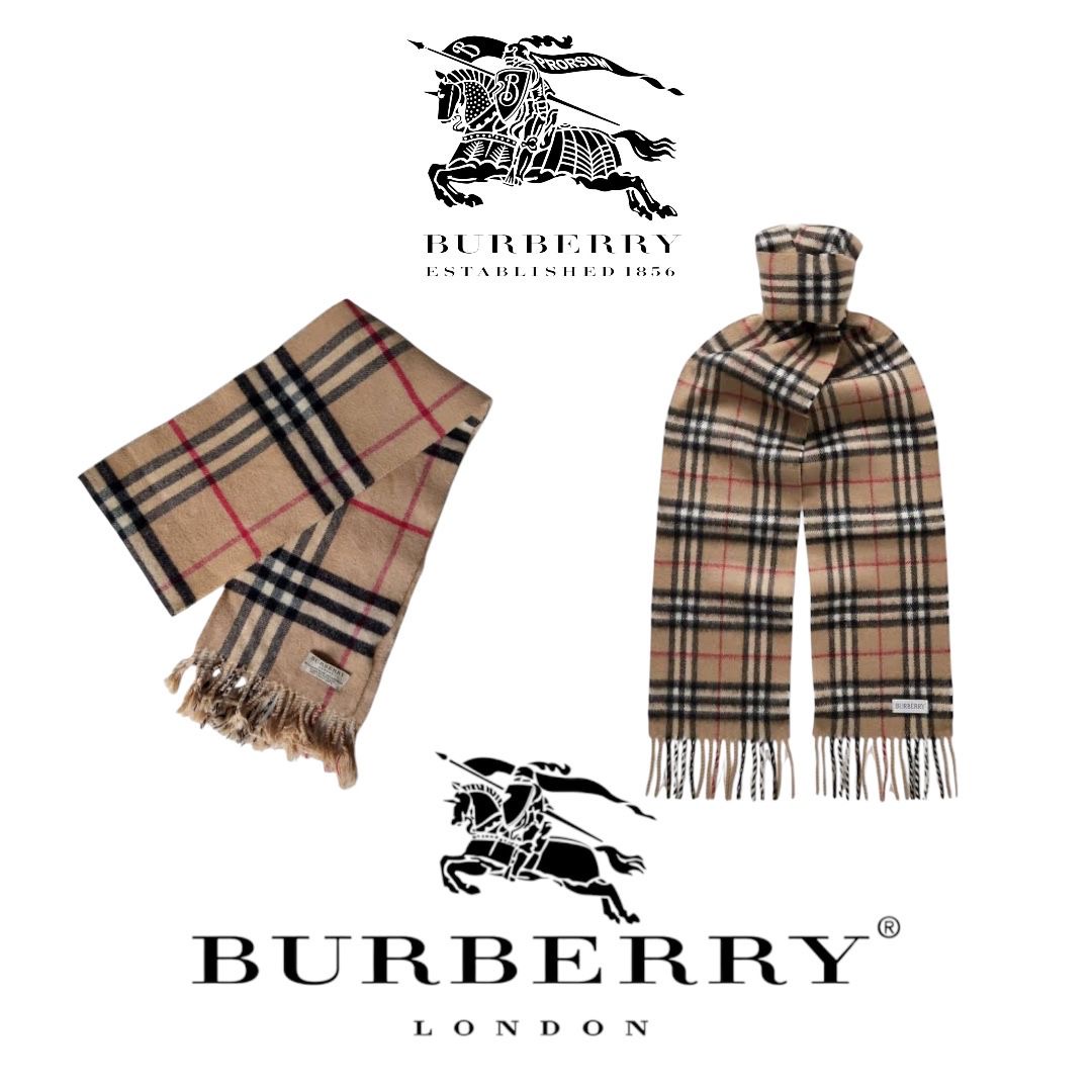 Burberry Scarves – 100% Authentic Cashmere/Wool Y2K: 10 Pcs